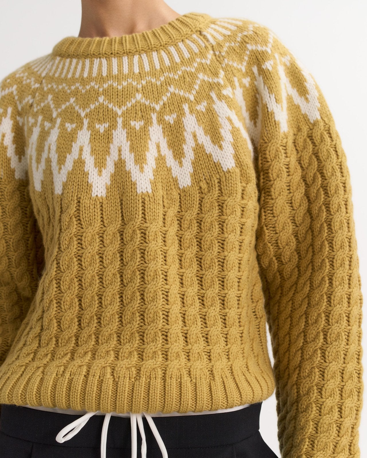 Fair Isle Cable Knit - Light Honey