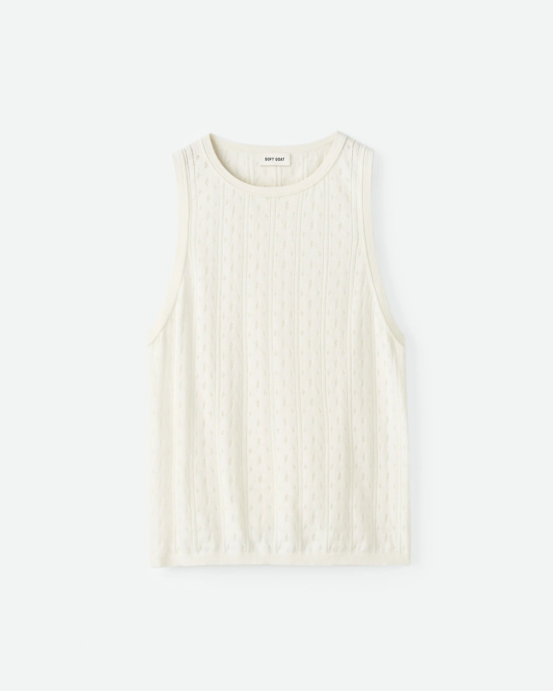 Pointelle Singlet - Feather White