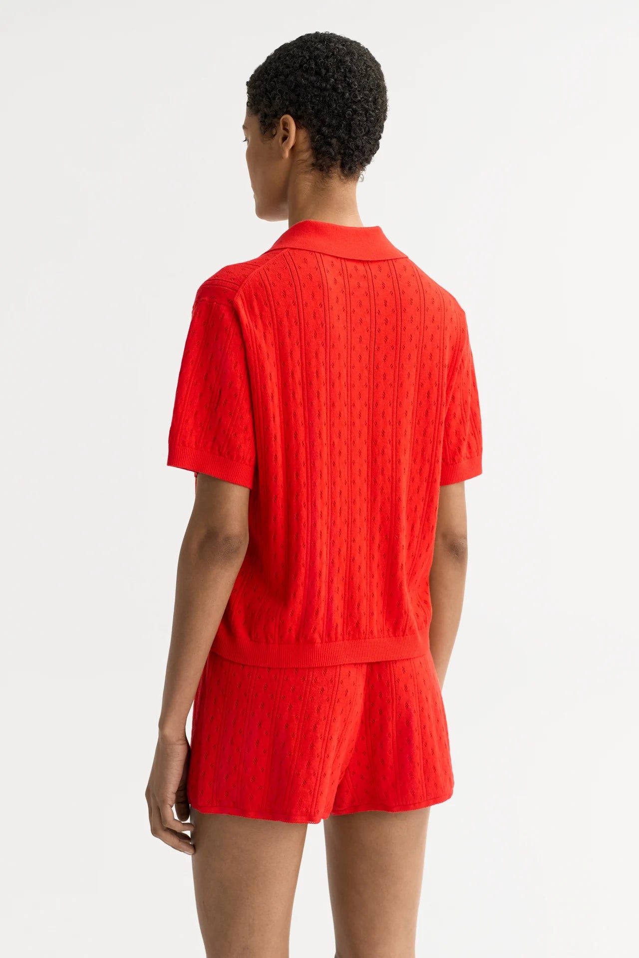 Pointelle Pique - Tomato