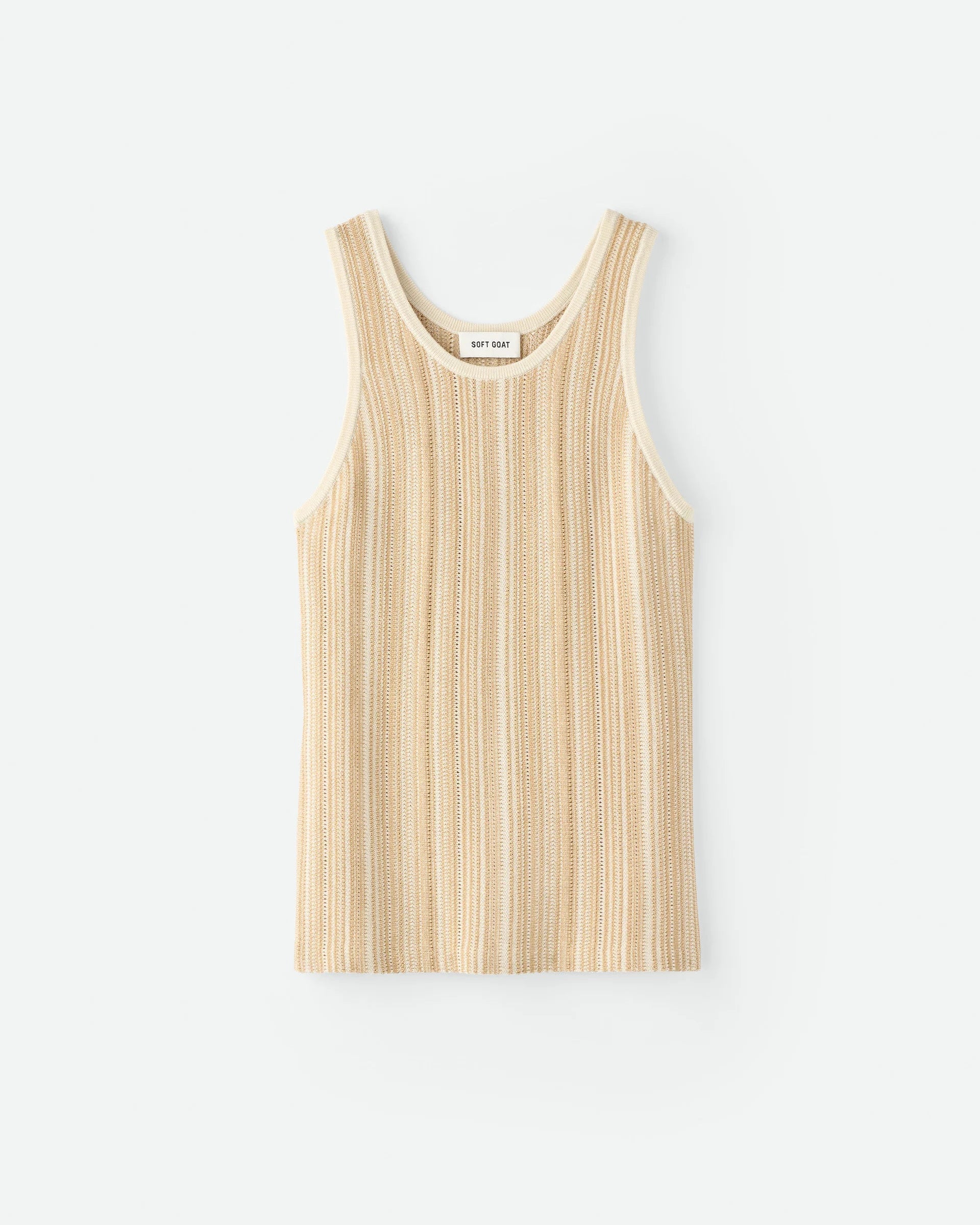 Textured Striped Singlet - Camel