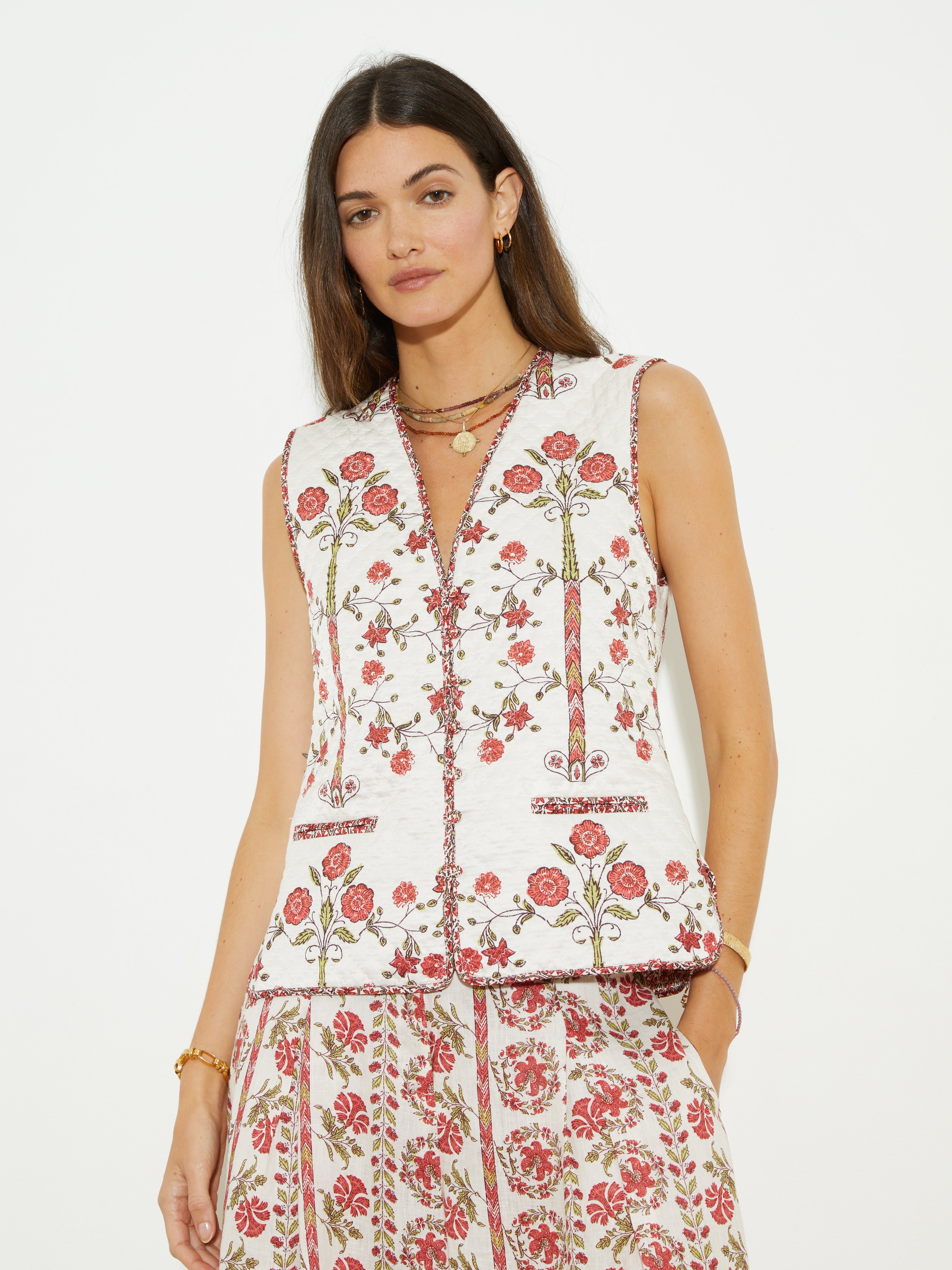 Ceres Quilted Vest - Gardenia