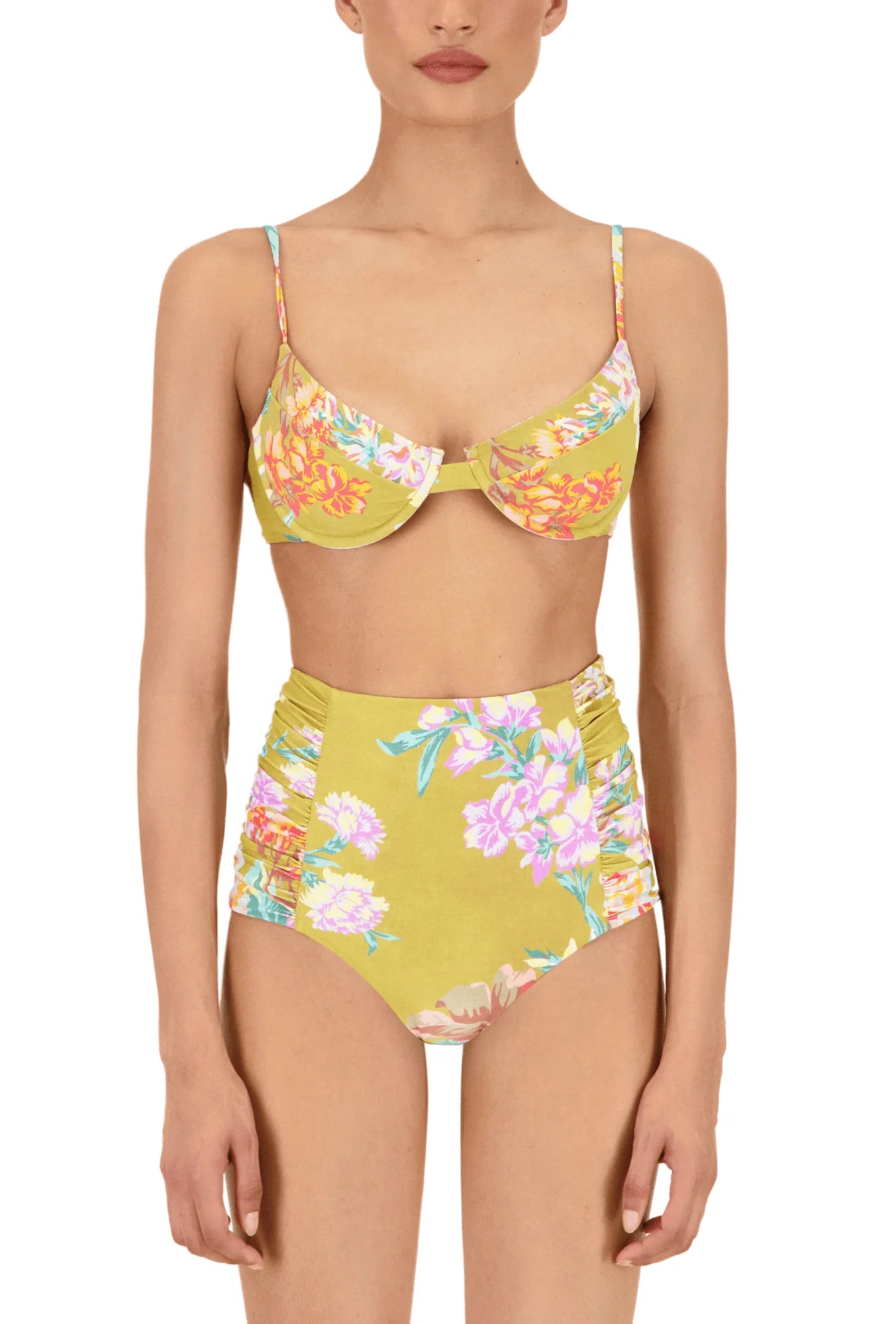 Lulu Top - Chartreuse Floral