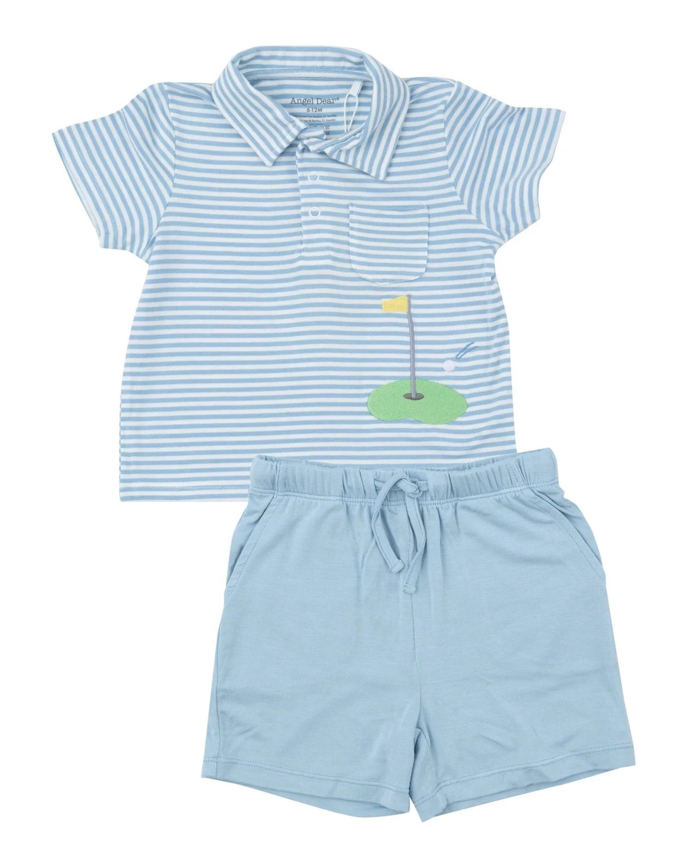 Polo Shirt and Short Set - Dream Blue Stripe