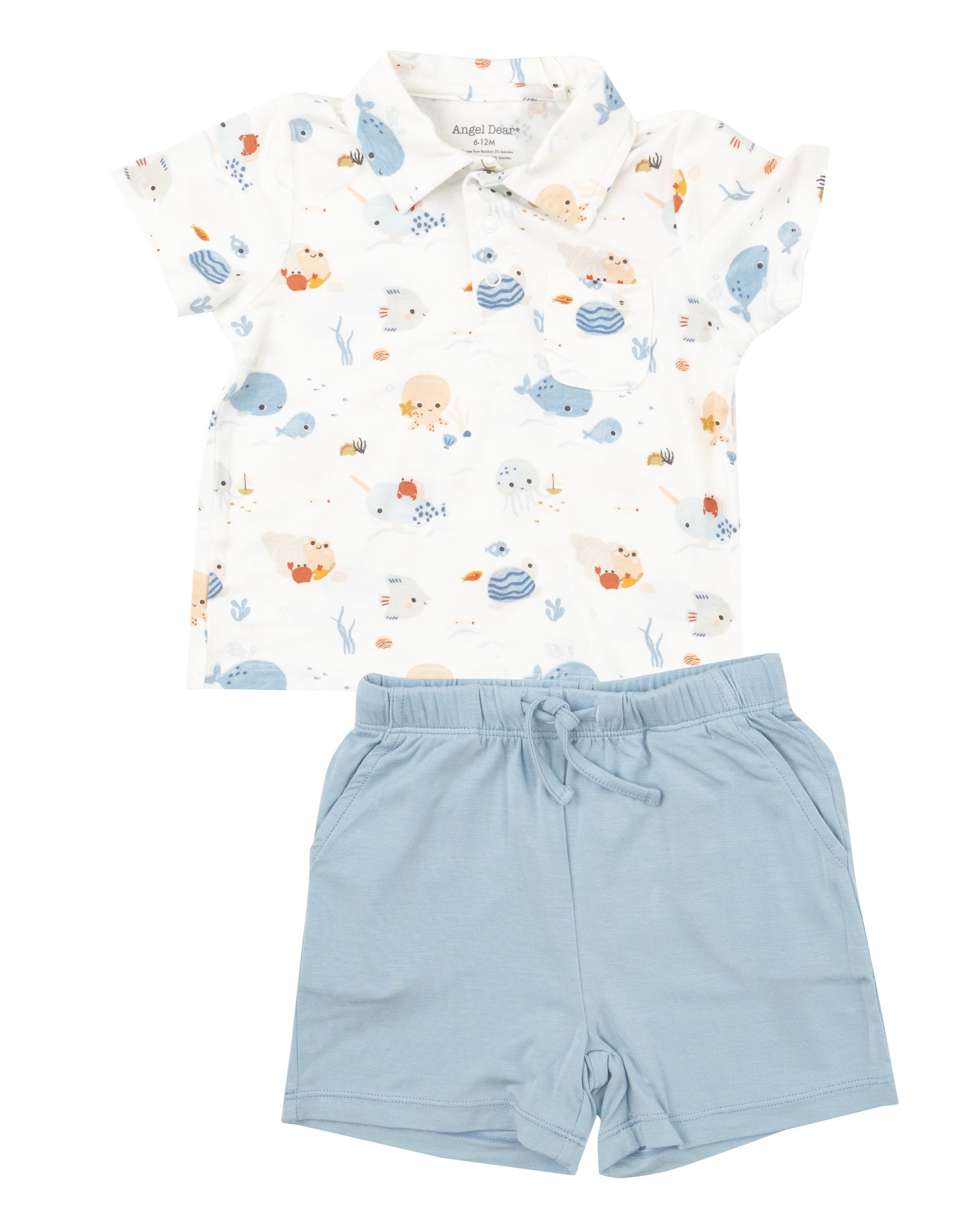 Polo Shirt and Short Set - Cute Ocean