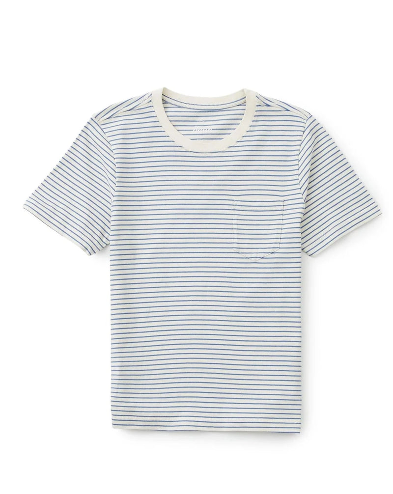 Finley Pocket Tee - Vintage White / Washed Blue