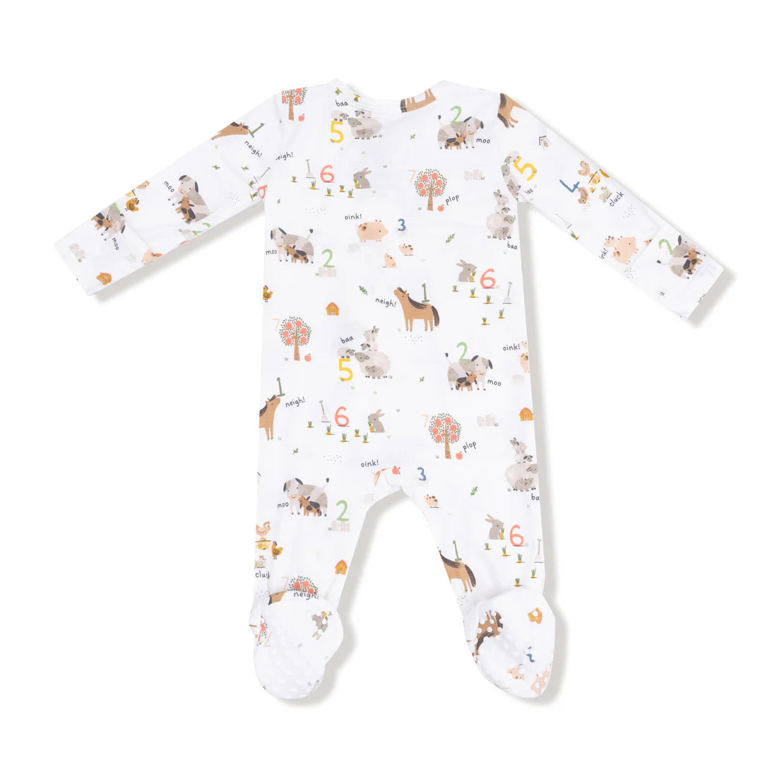 2 Way Zipper Footie - Farm Sounds