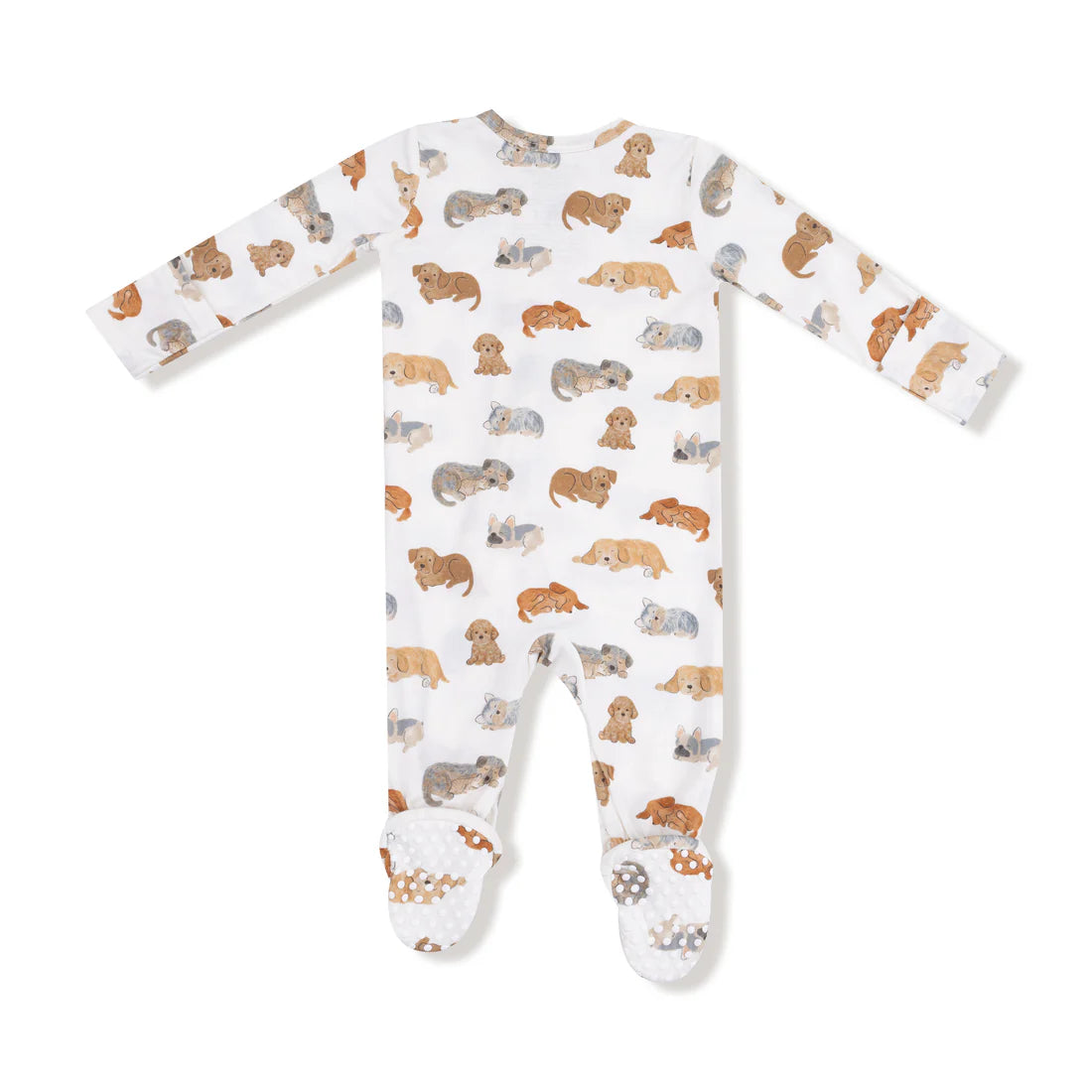 2 Way Zipper Footie - Napping Puppies