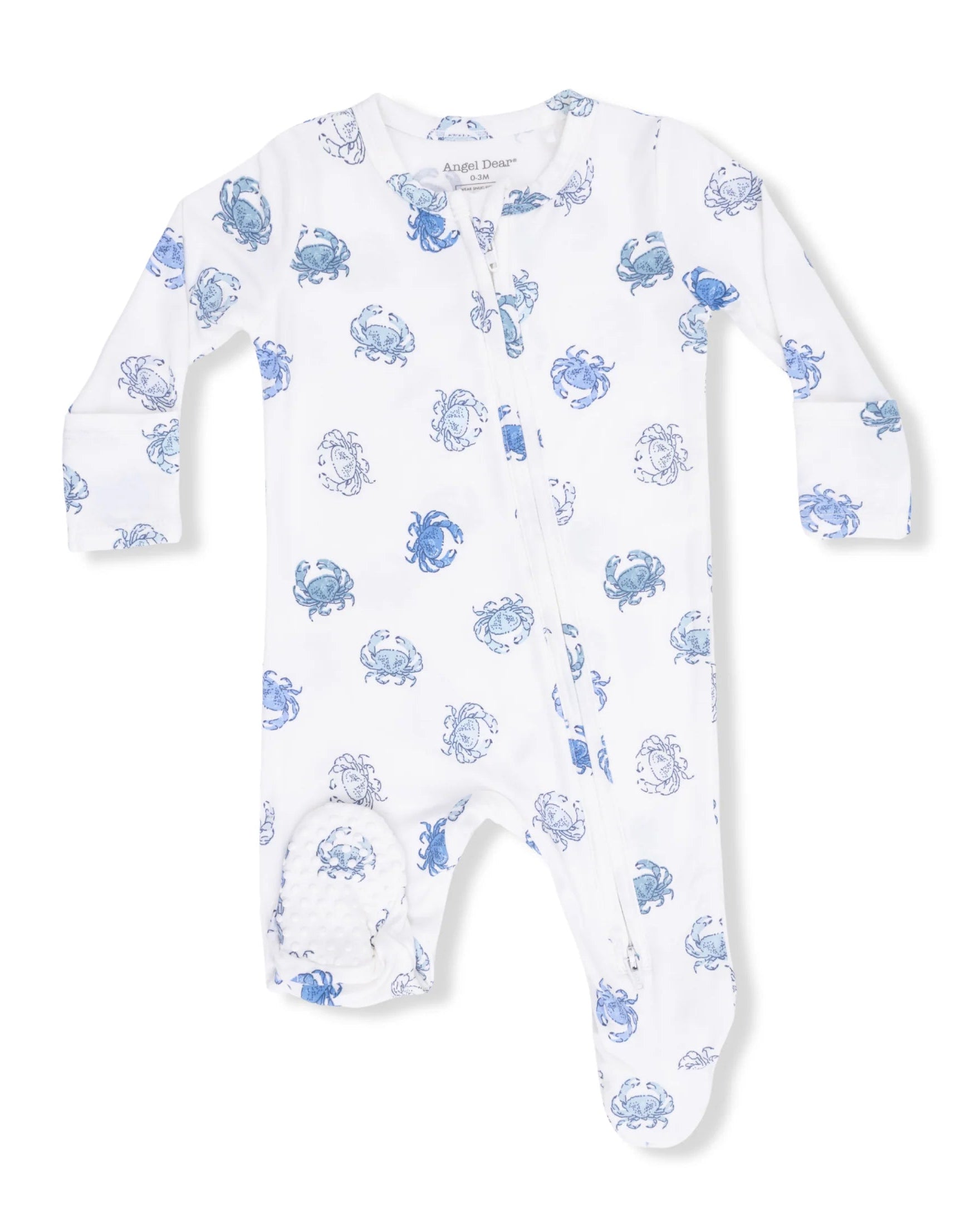 2 Way Zipper Footie - Blue Crabs