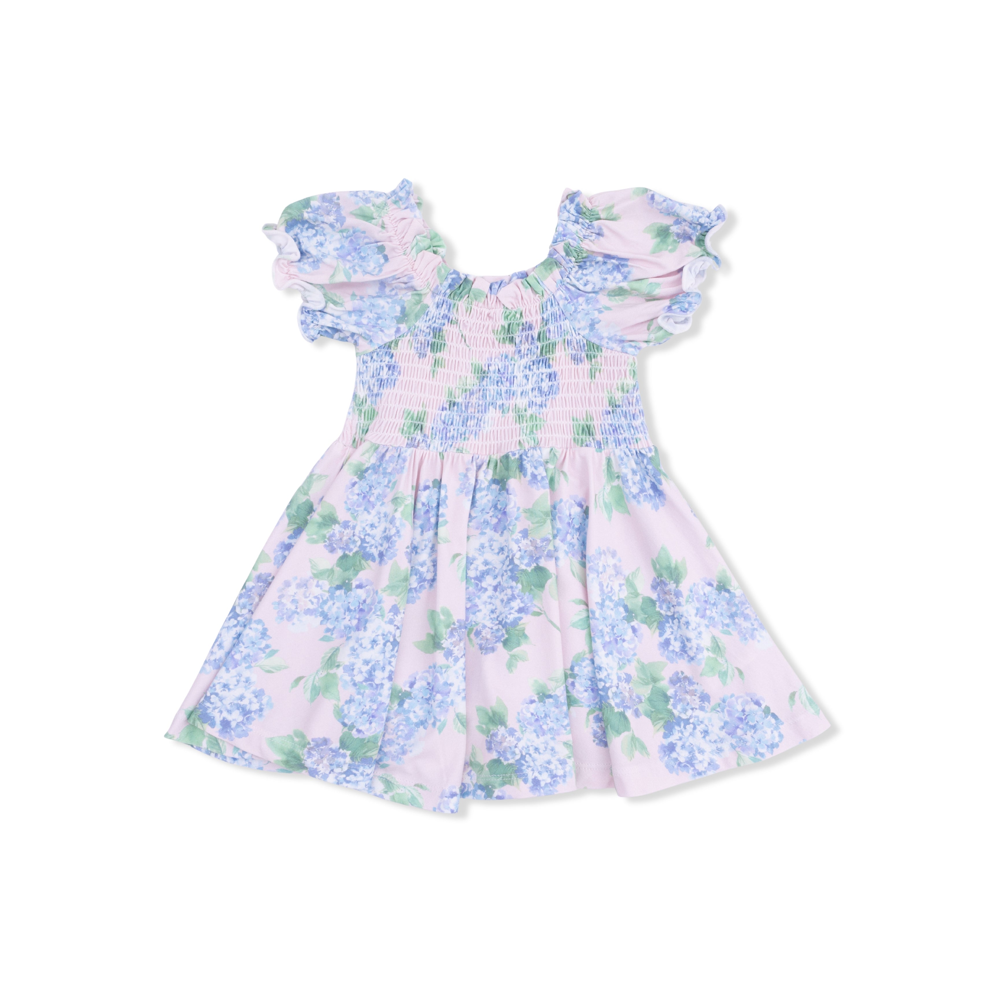 Smocked Twirly Dress and Bloomer - Hydrangeas