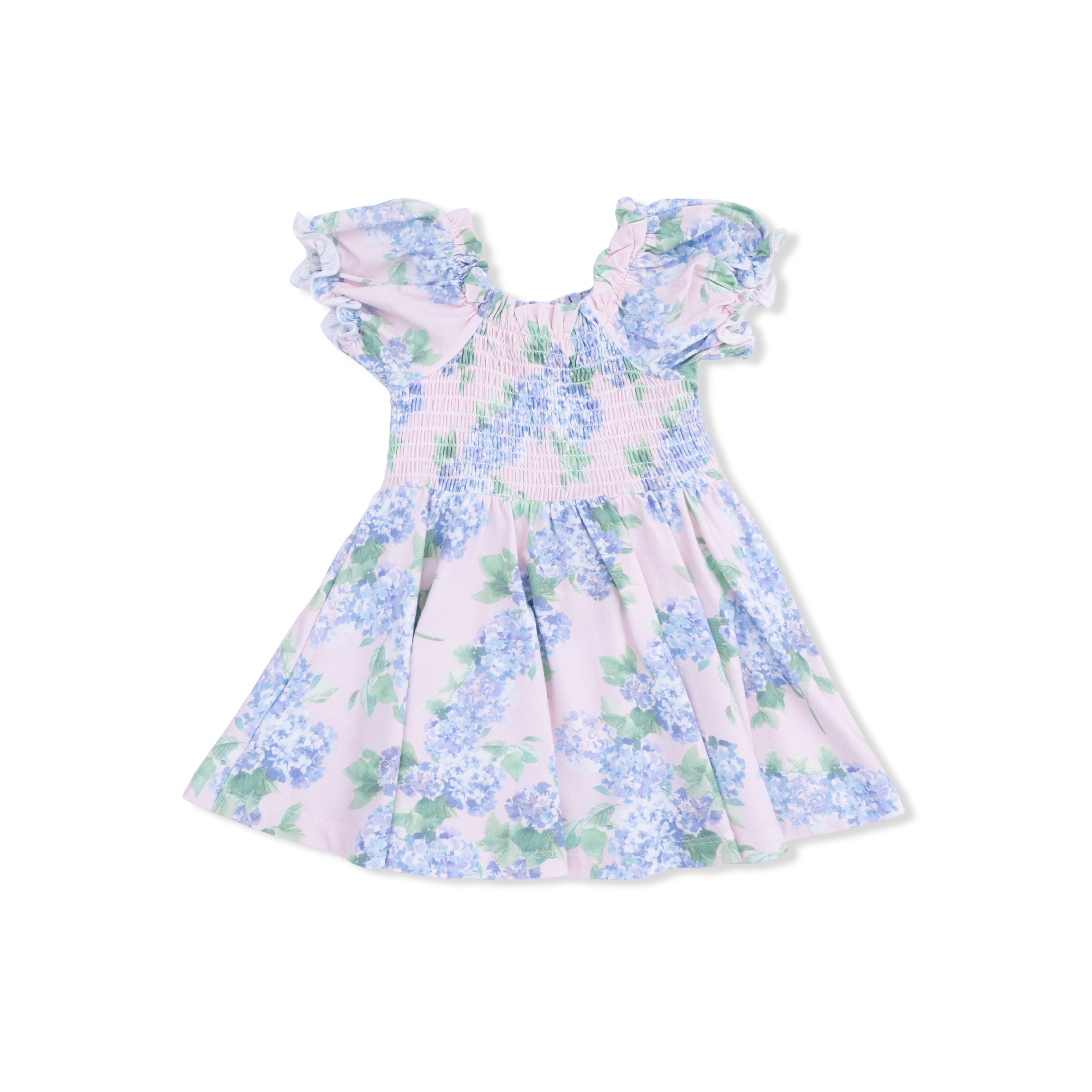 Smocked Twirly Dress and Bloomer - Hydrangeas