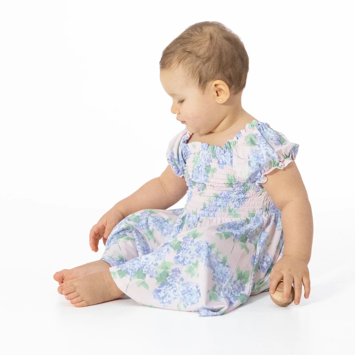 Smocked Twirly Dress and Bloomer - Hydrangeas