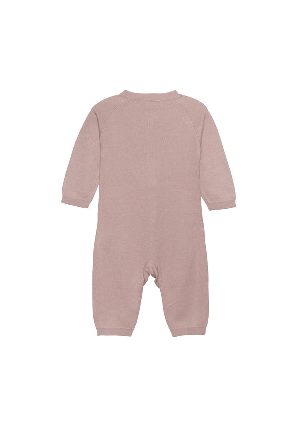 Long Sleeve Knit Romper - Misty Rose