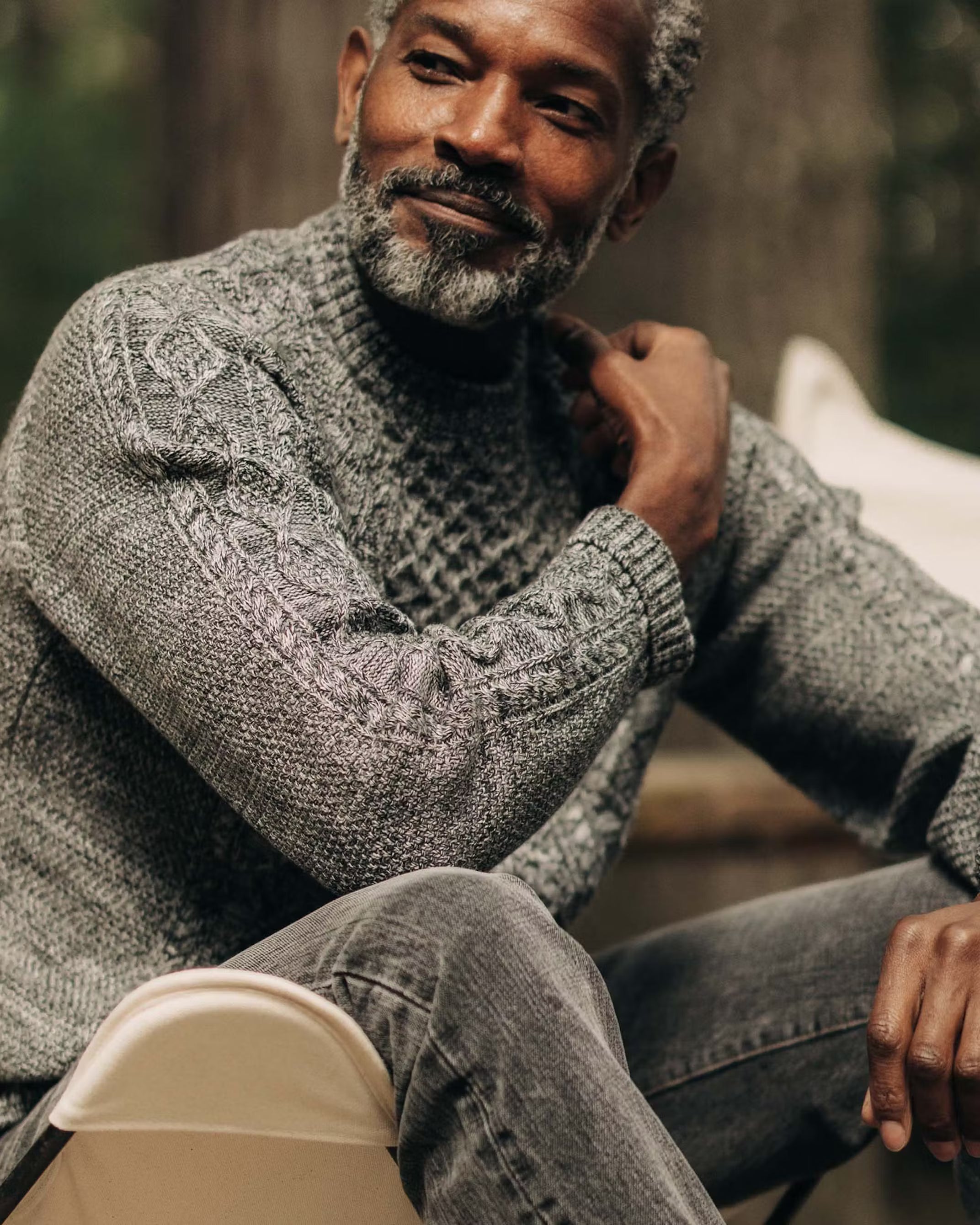 The Orr Sweater - Marled Marine Merino