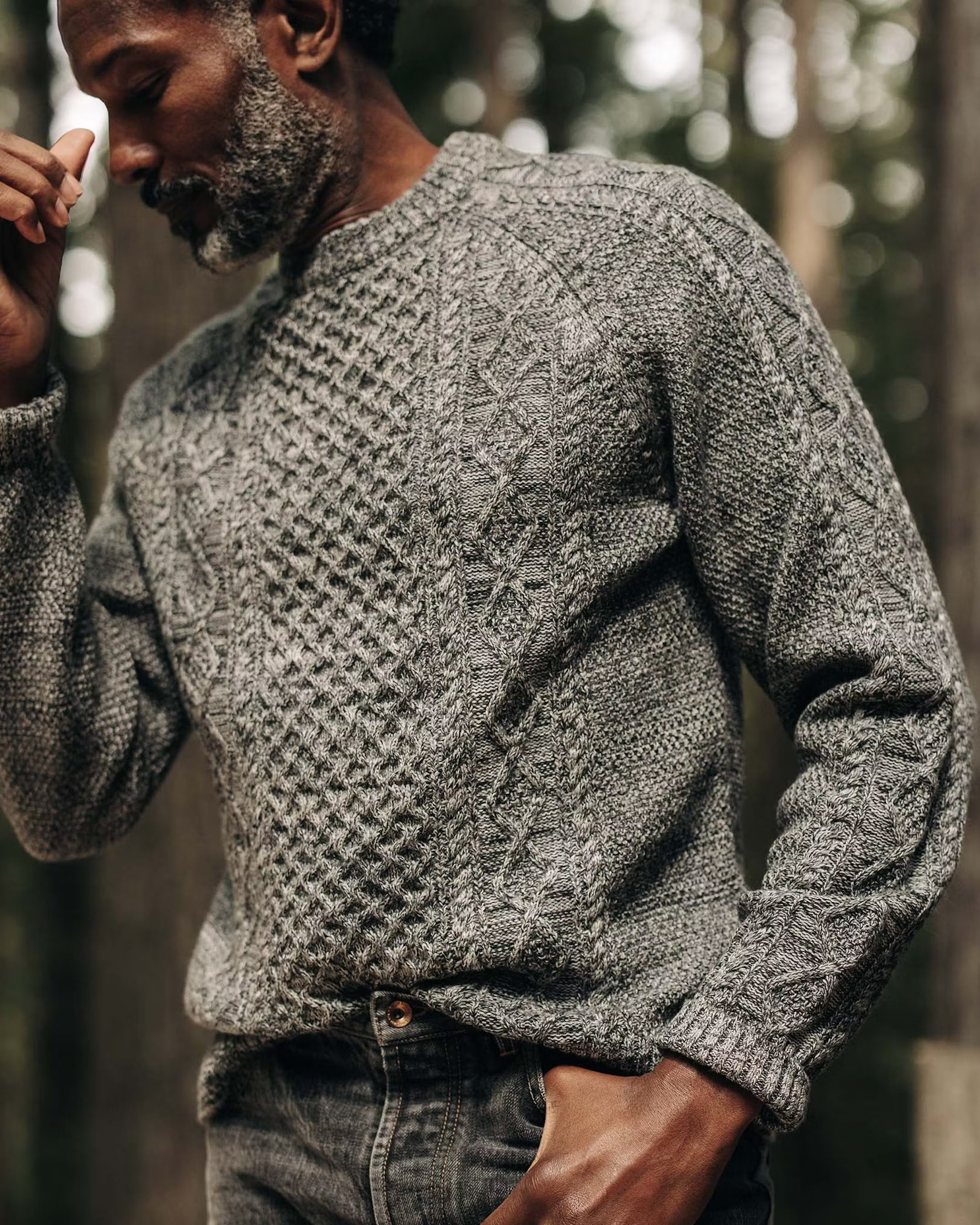 The Orr Sweater - Marled Marine Merino