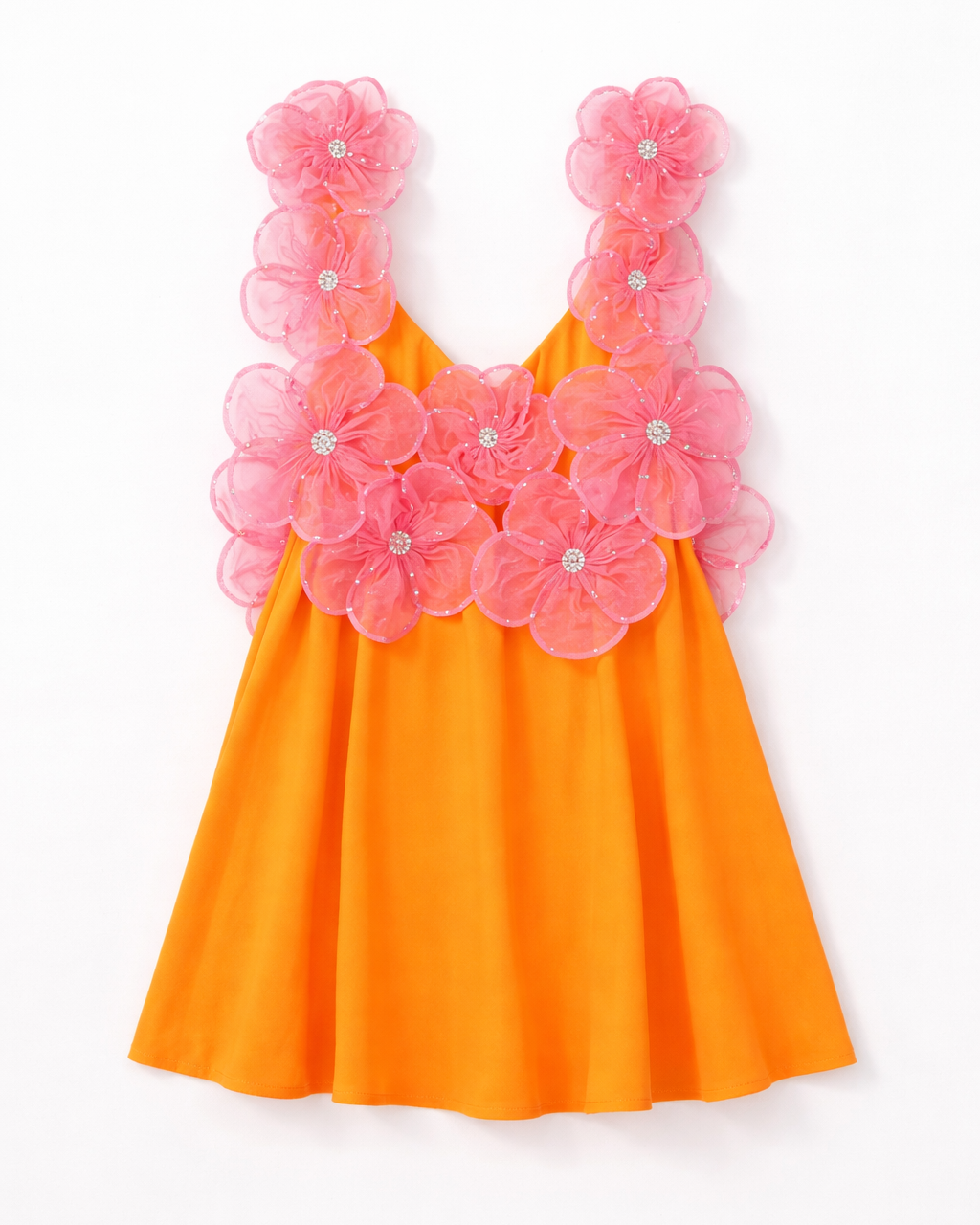 3D Jewel Florals Mini Swing Dress