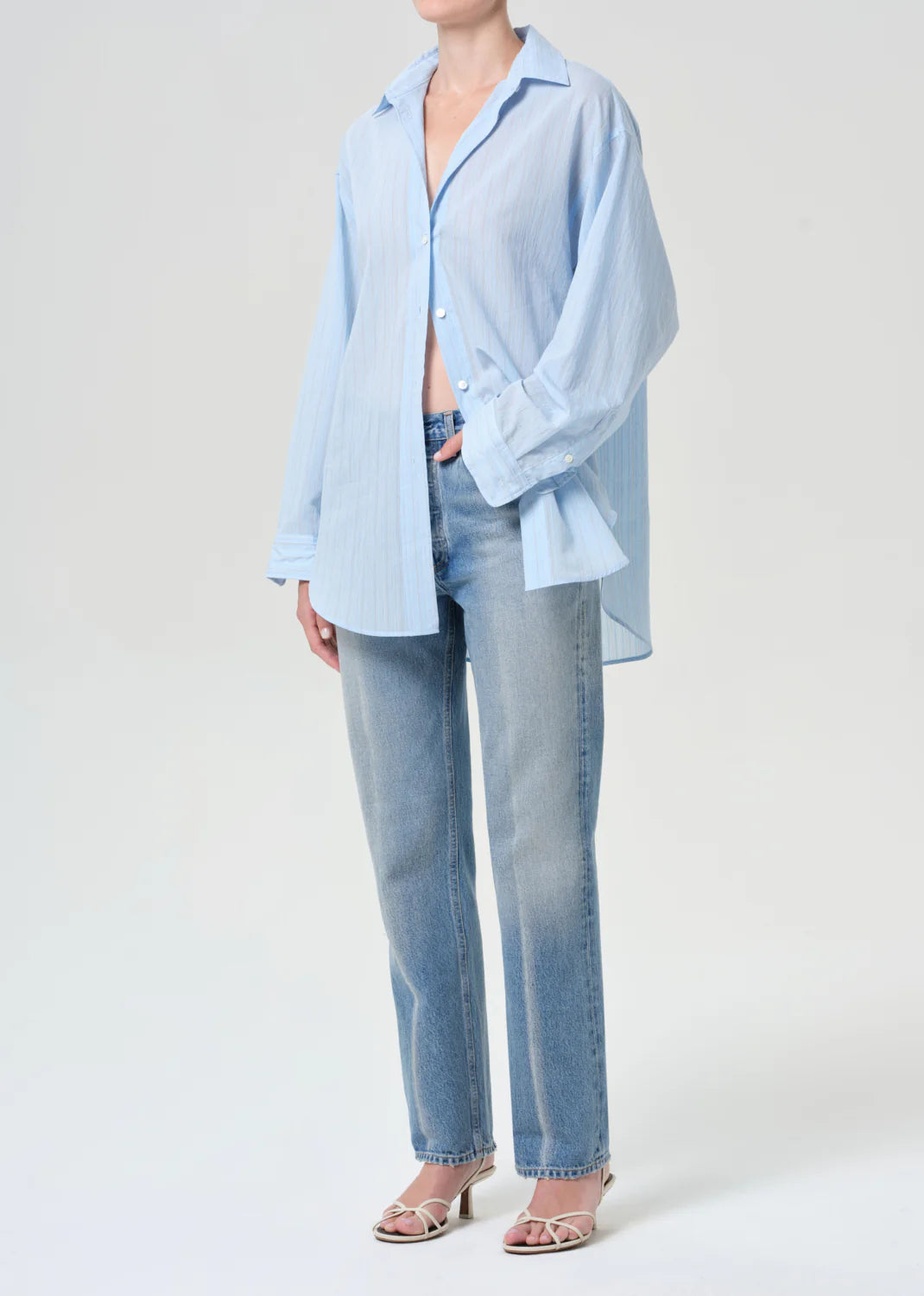 Sona Shirt - Fontana Stripe/Powder Blue