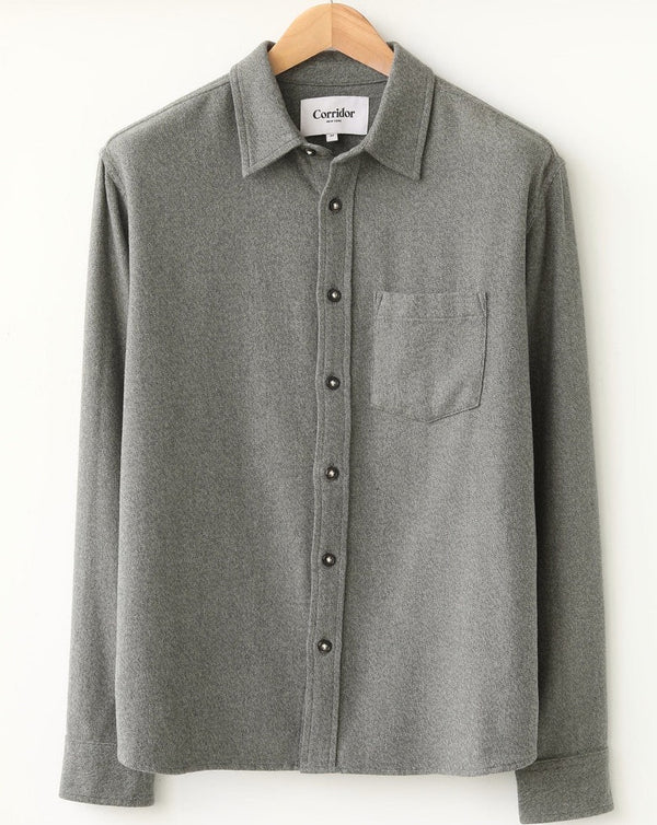 Recycled Flannel Long Sleeve - Grey