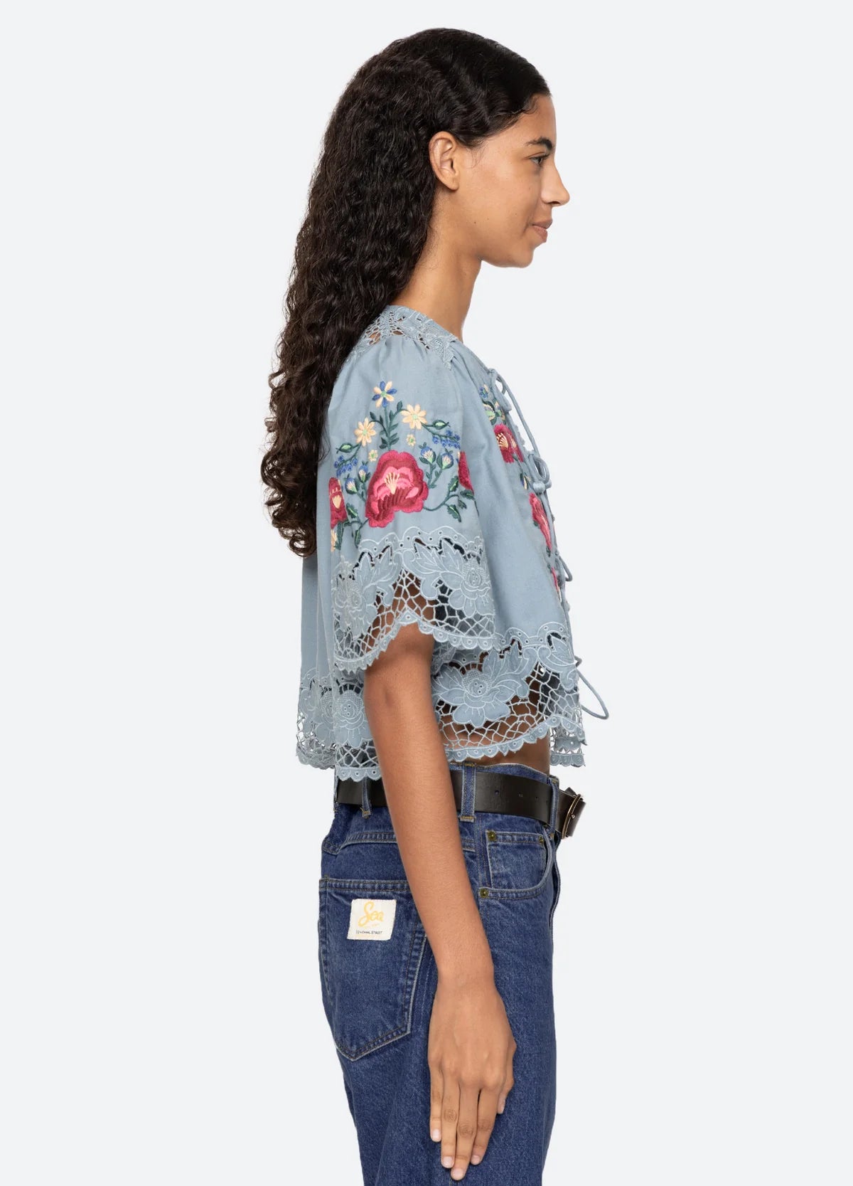 Rosaline Short Sleeve Top - Blue