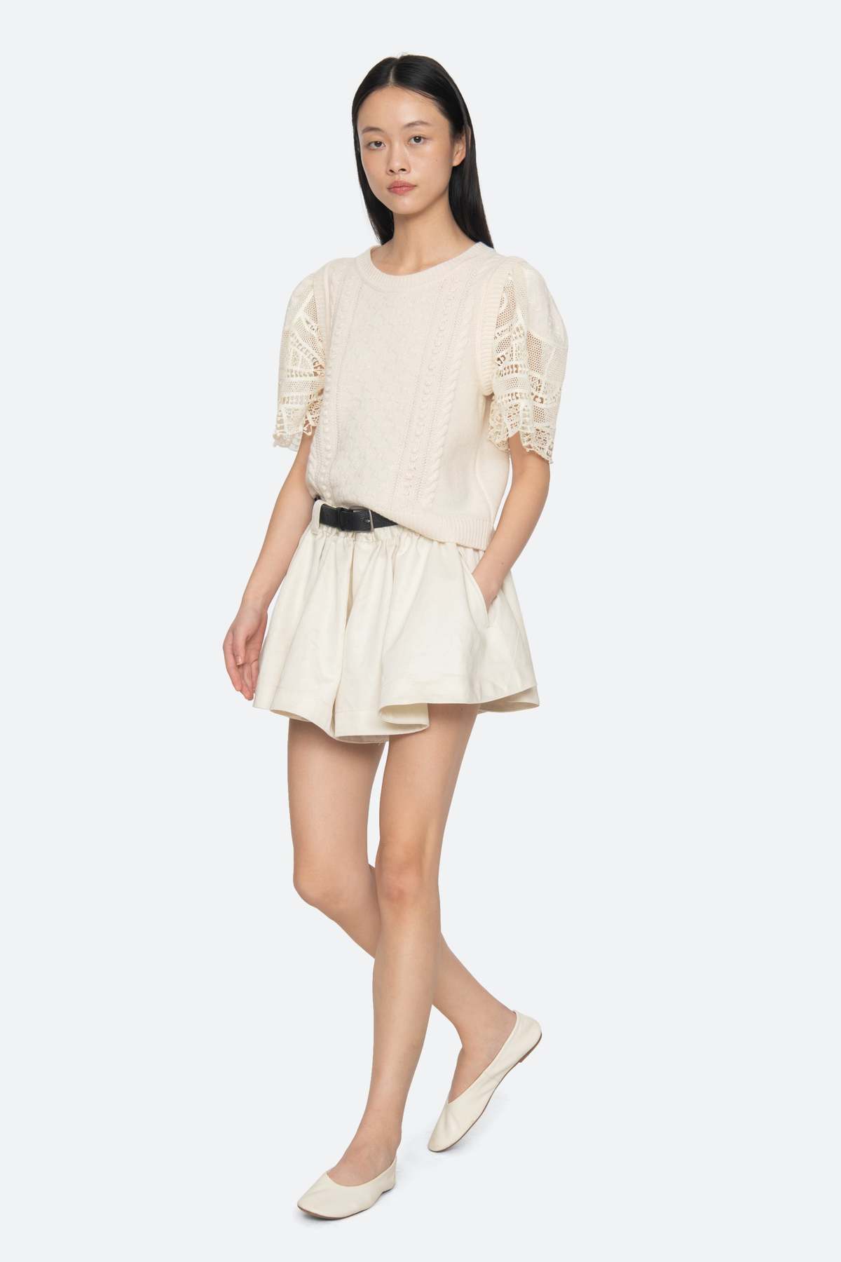 Alina Combo Sweater - Cream
