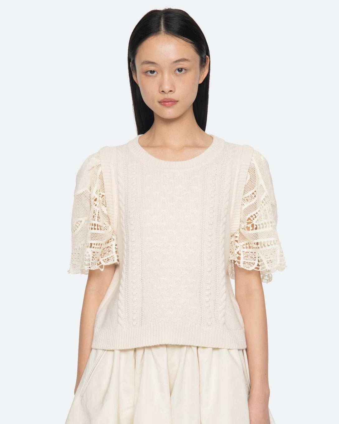 Alina Combo Sweater - Cream