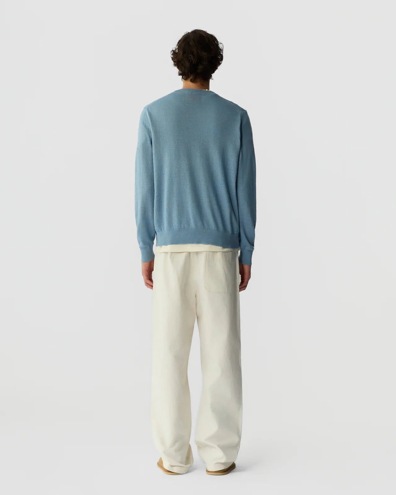 Allday Crew in Silk Linen Blend - Sail