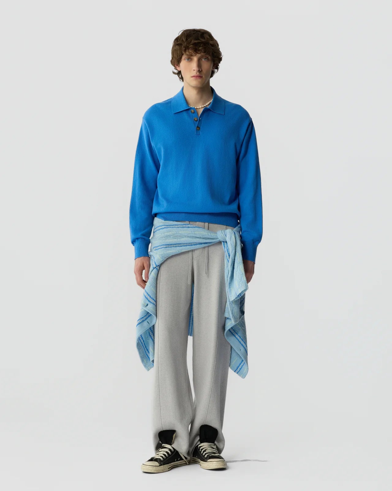 Allday Polo in Cotton Cashmere - Sail