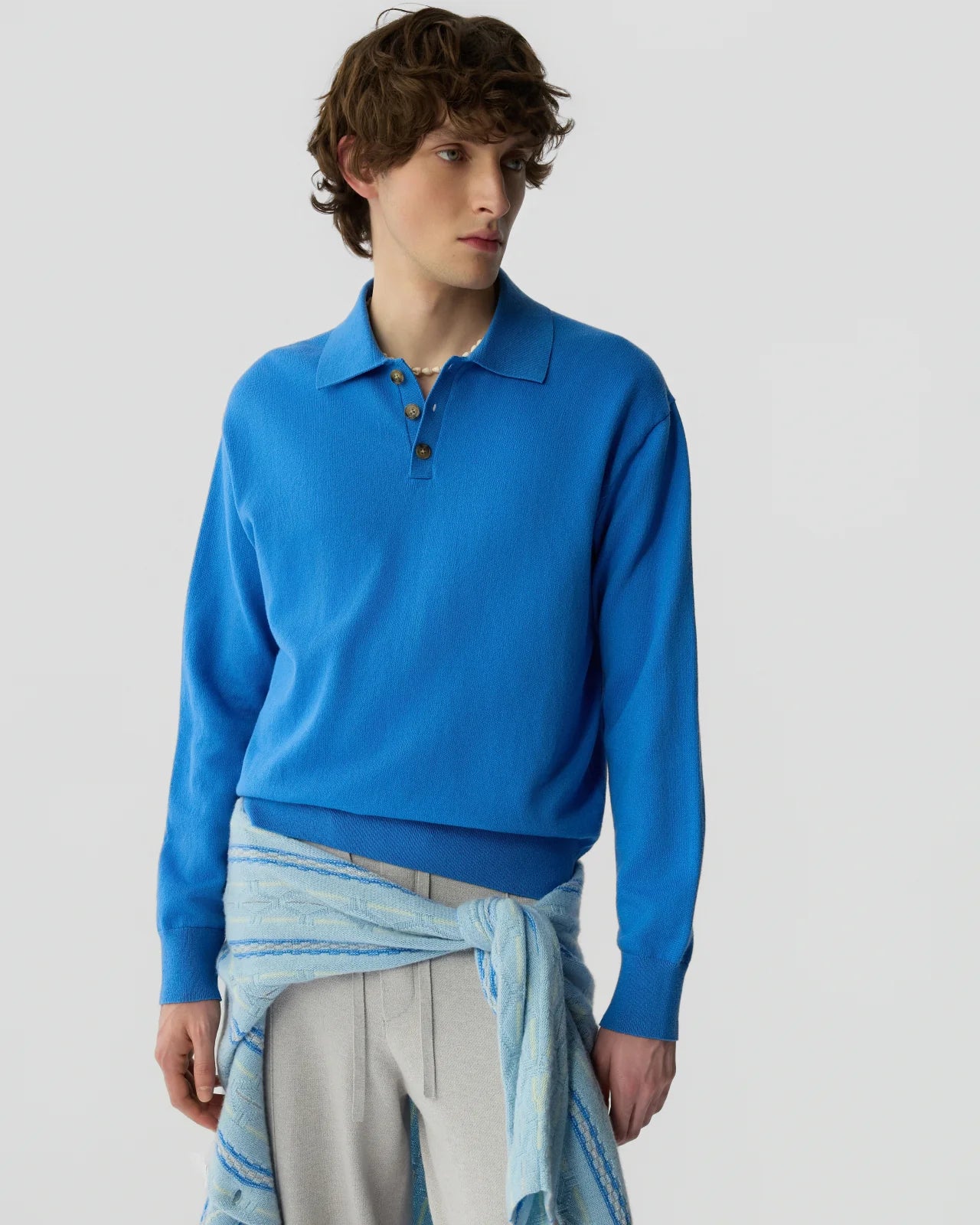 Allday Polo in Cotton Cashmere - Sail