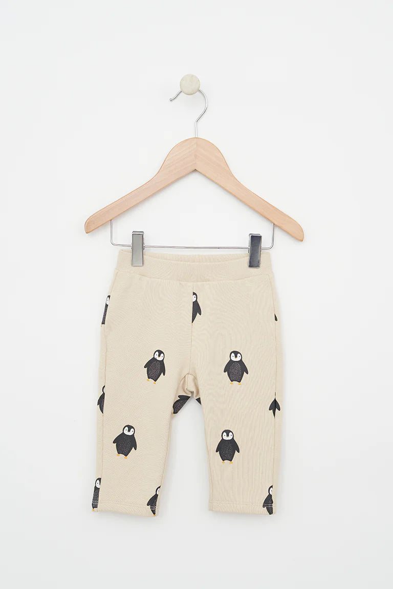 Penguin Printed Fleece Sweatshirt and Sweatpants Set