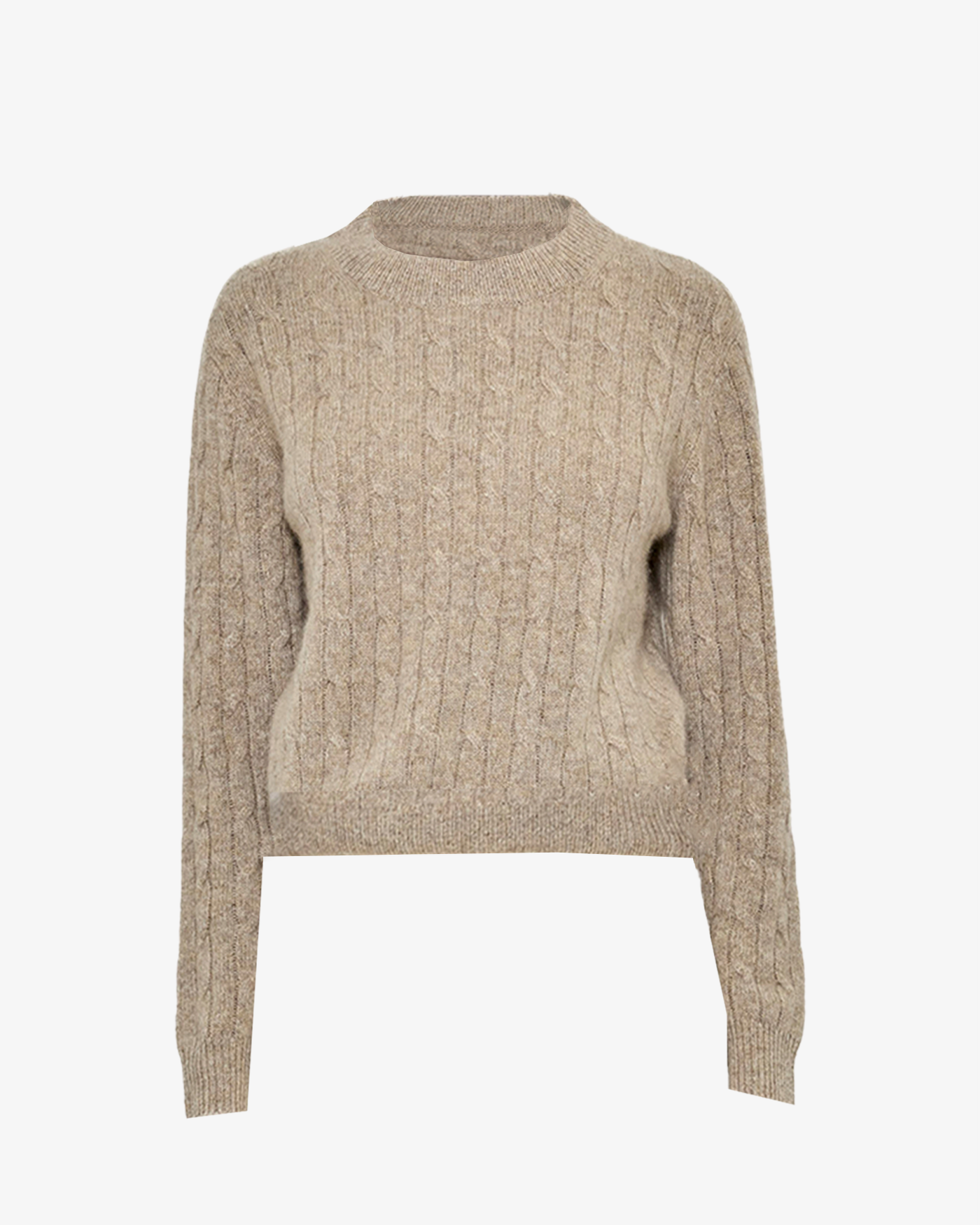 Bobbie Cable Crew Neck Jumper - Barley Marl