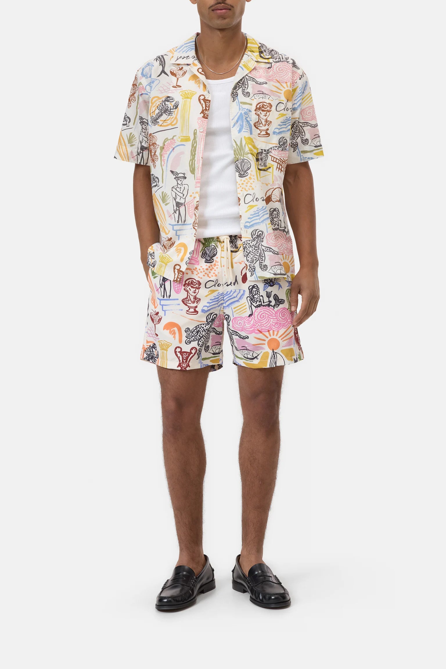 Resort Shirt With Graphic Print - Multi Color