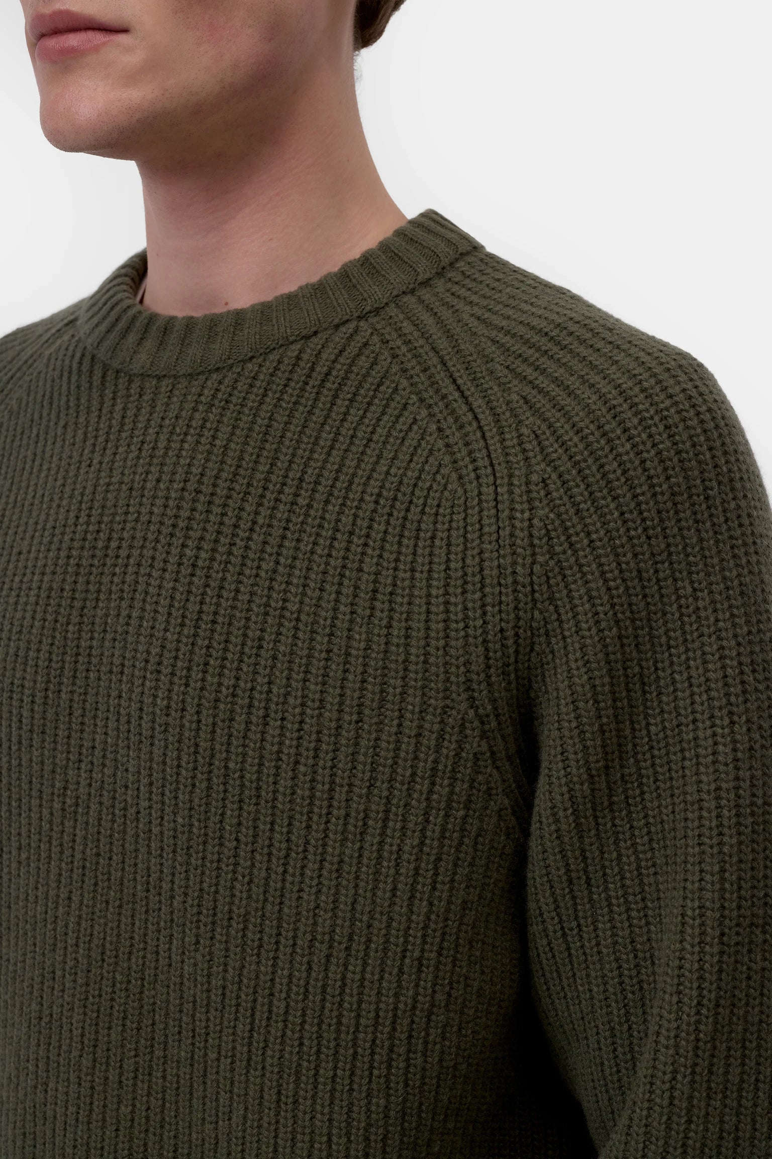 Knitted Pullover - Dark Olive Green