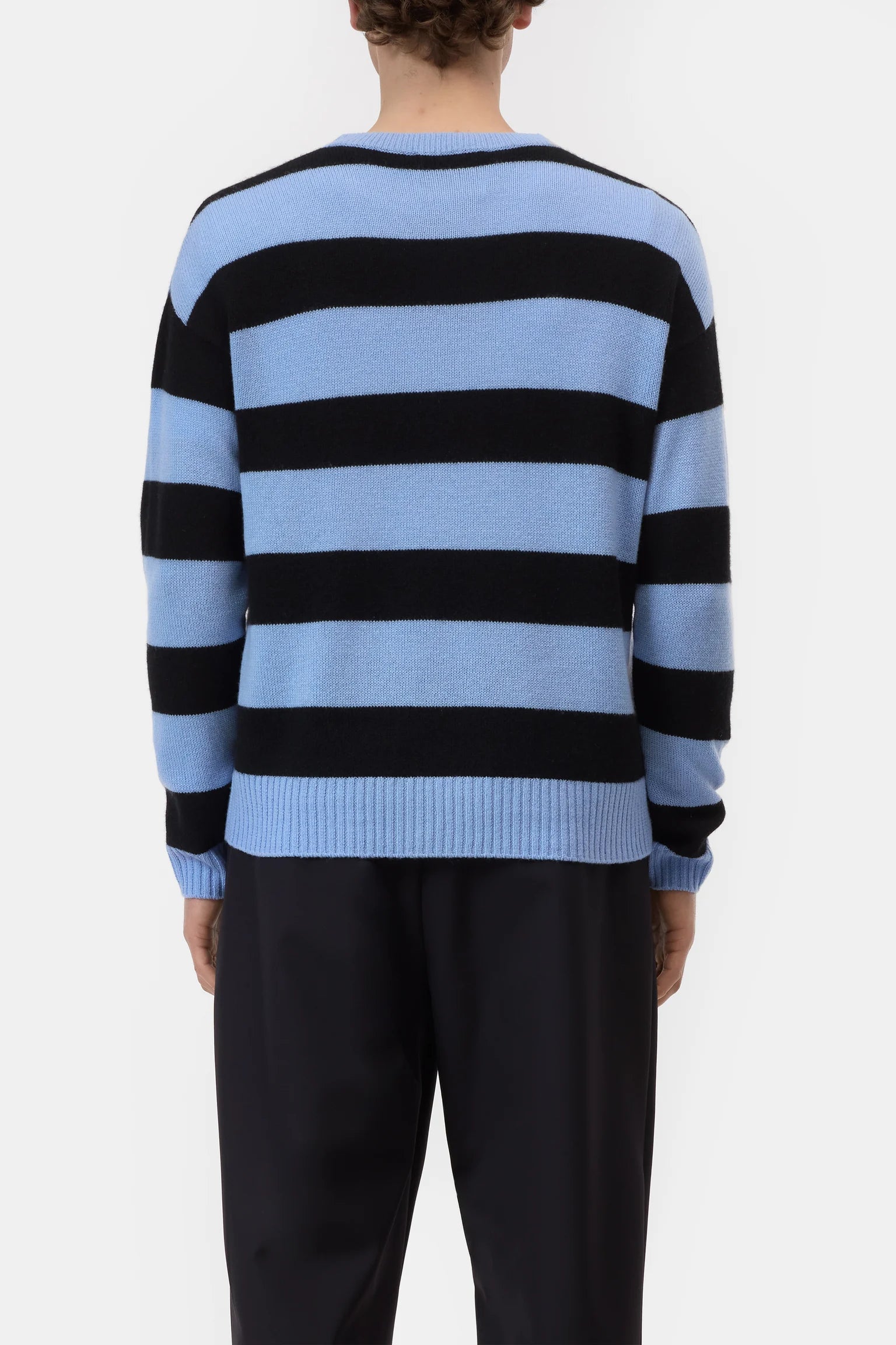 Striped Crewneck Jumper - Sky Blue
