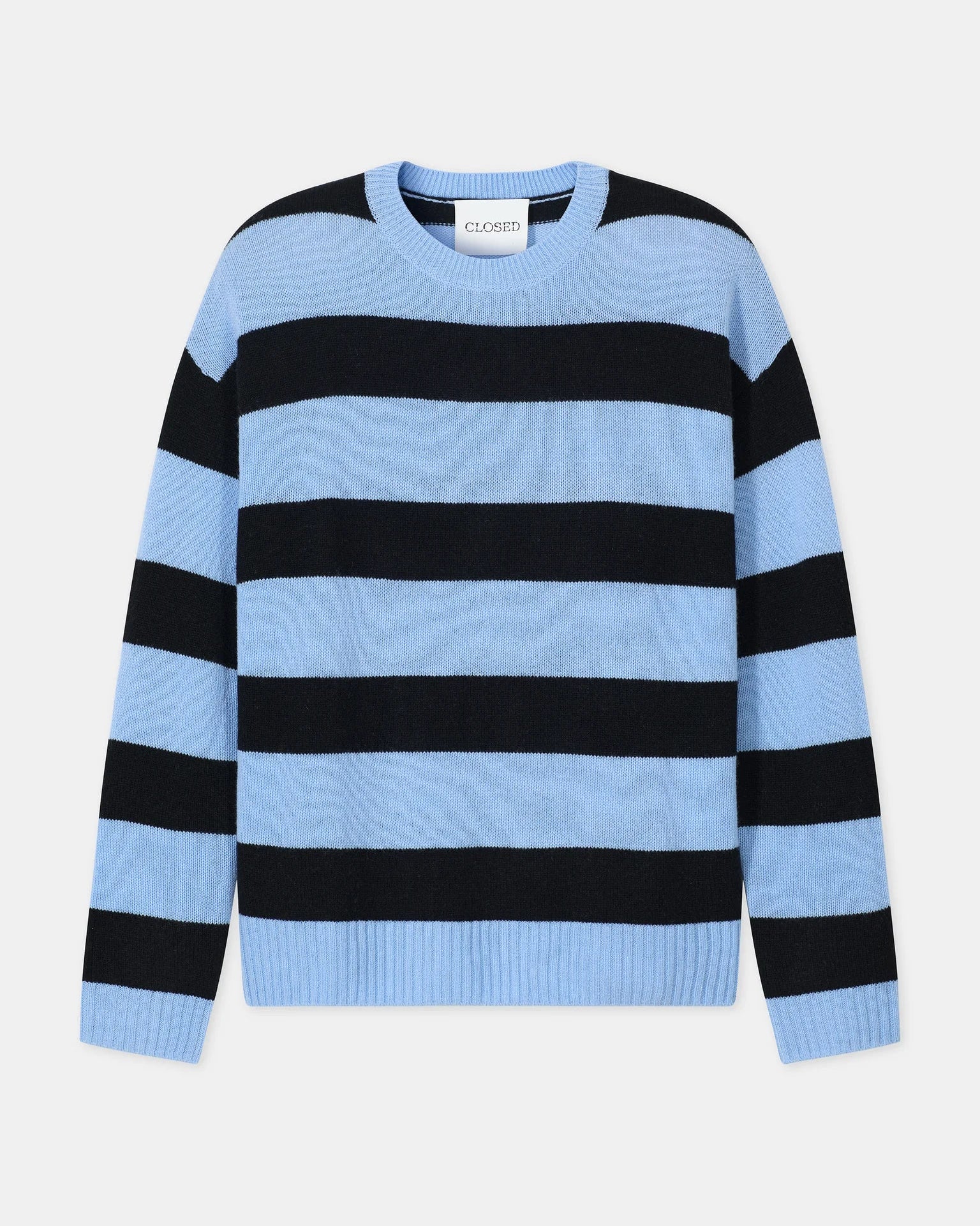 Striped Crewneck Jumper - Sky Blue