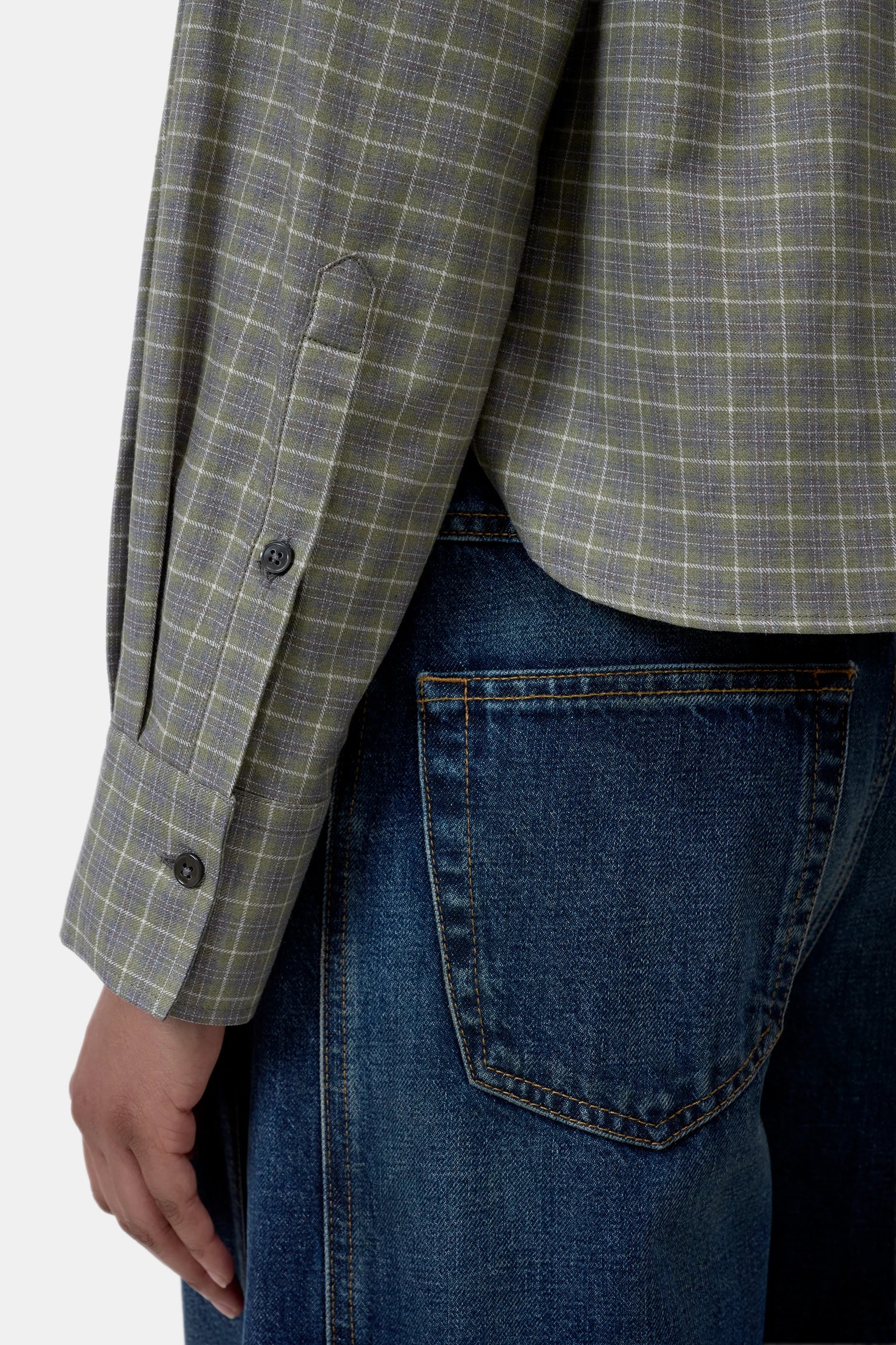 Cropped Oversized Shirt - Juniper Green