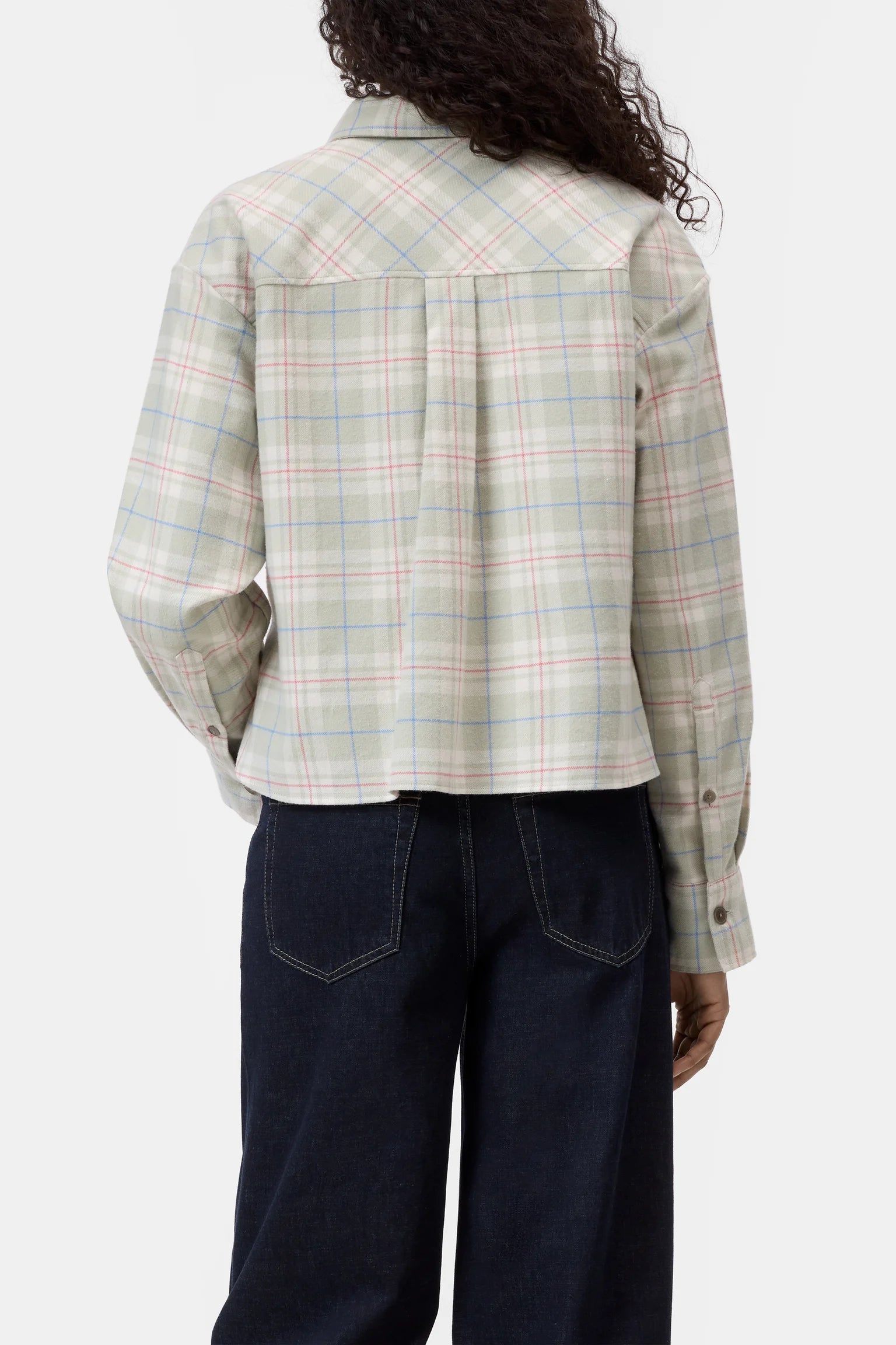 Cropped Oversized Shirt - Stoneleaf Green