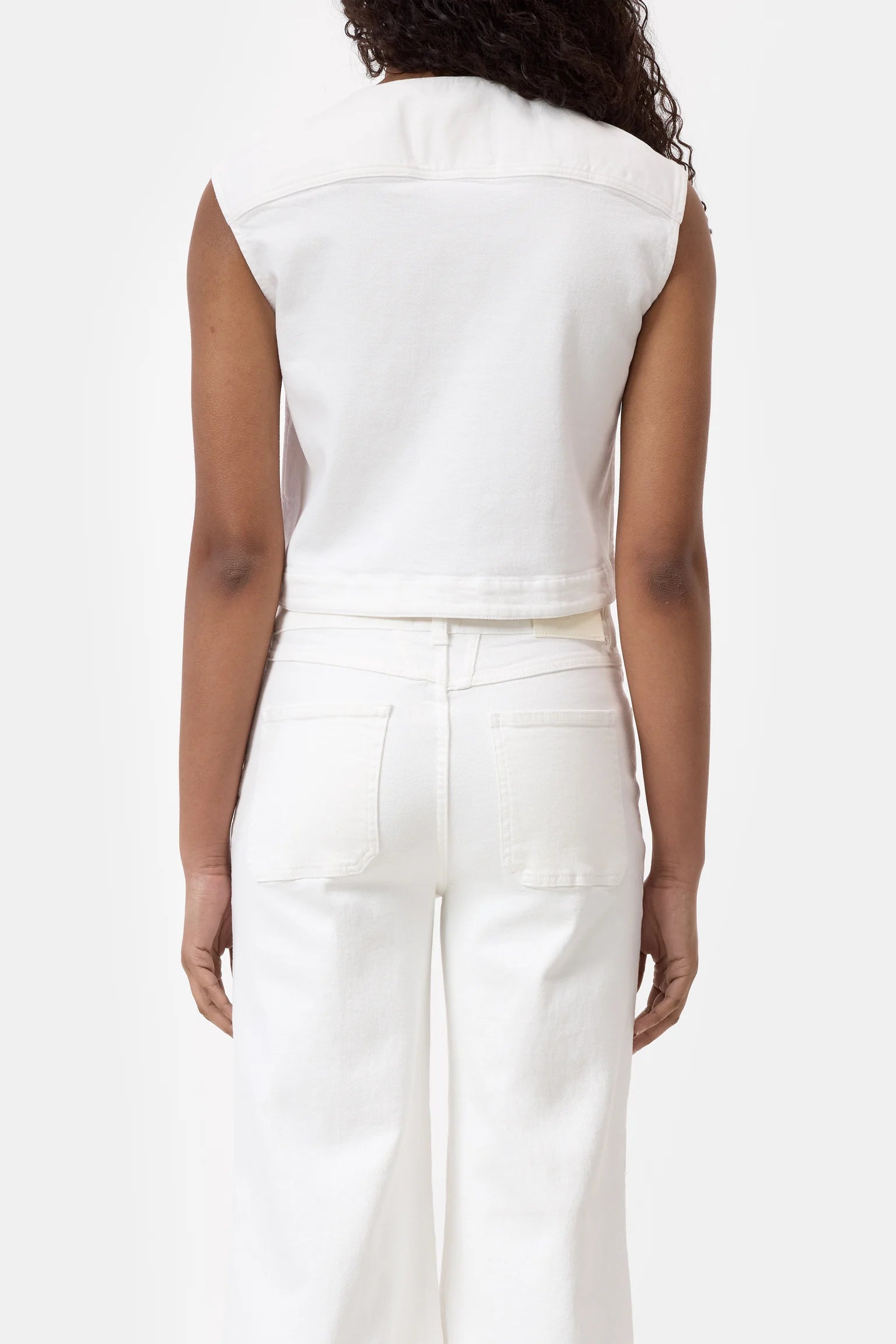 Denim Vest - White