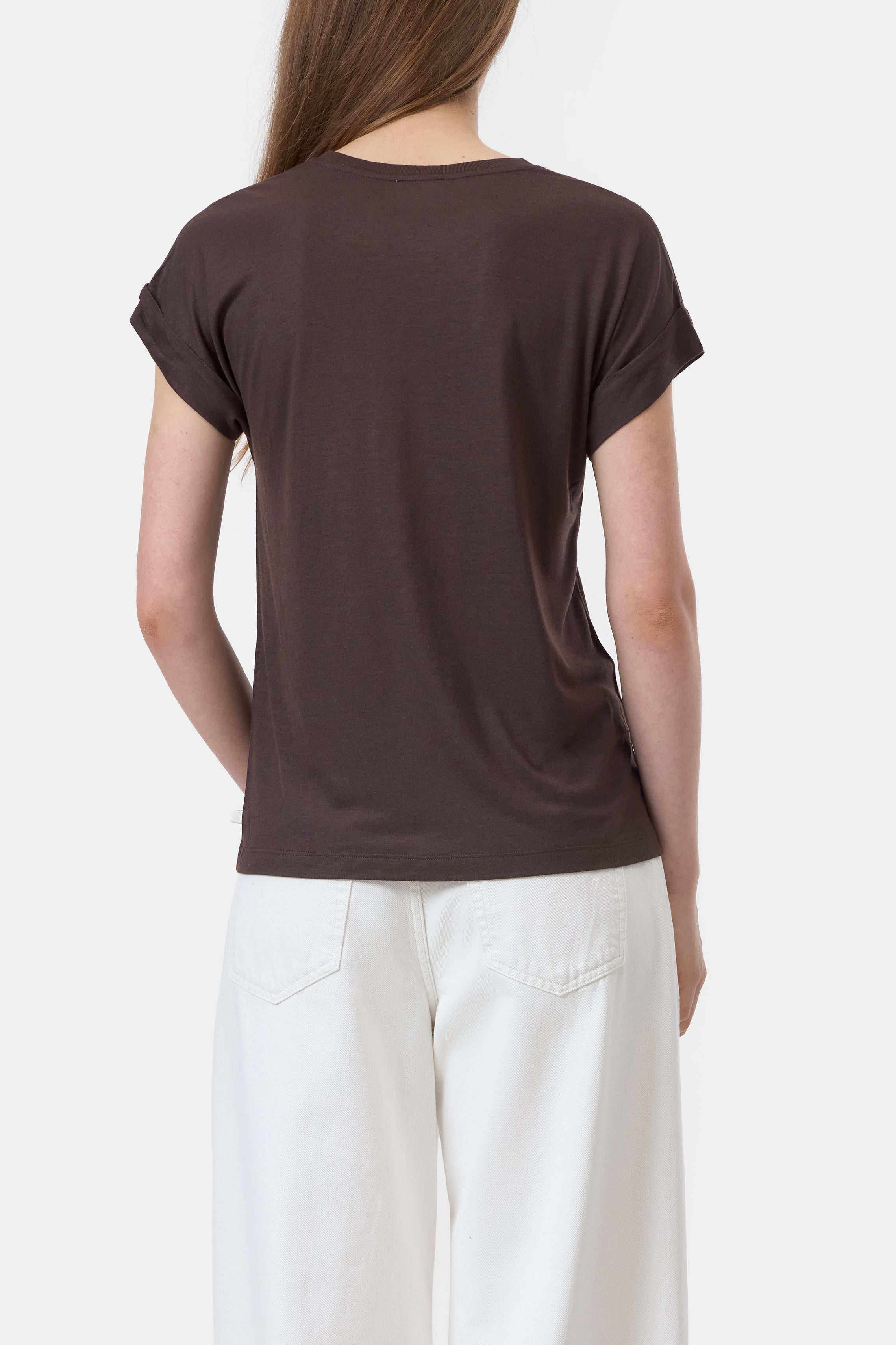 Turn Up T-Shirt - Mahagony Brown