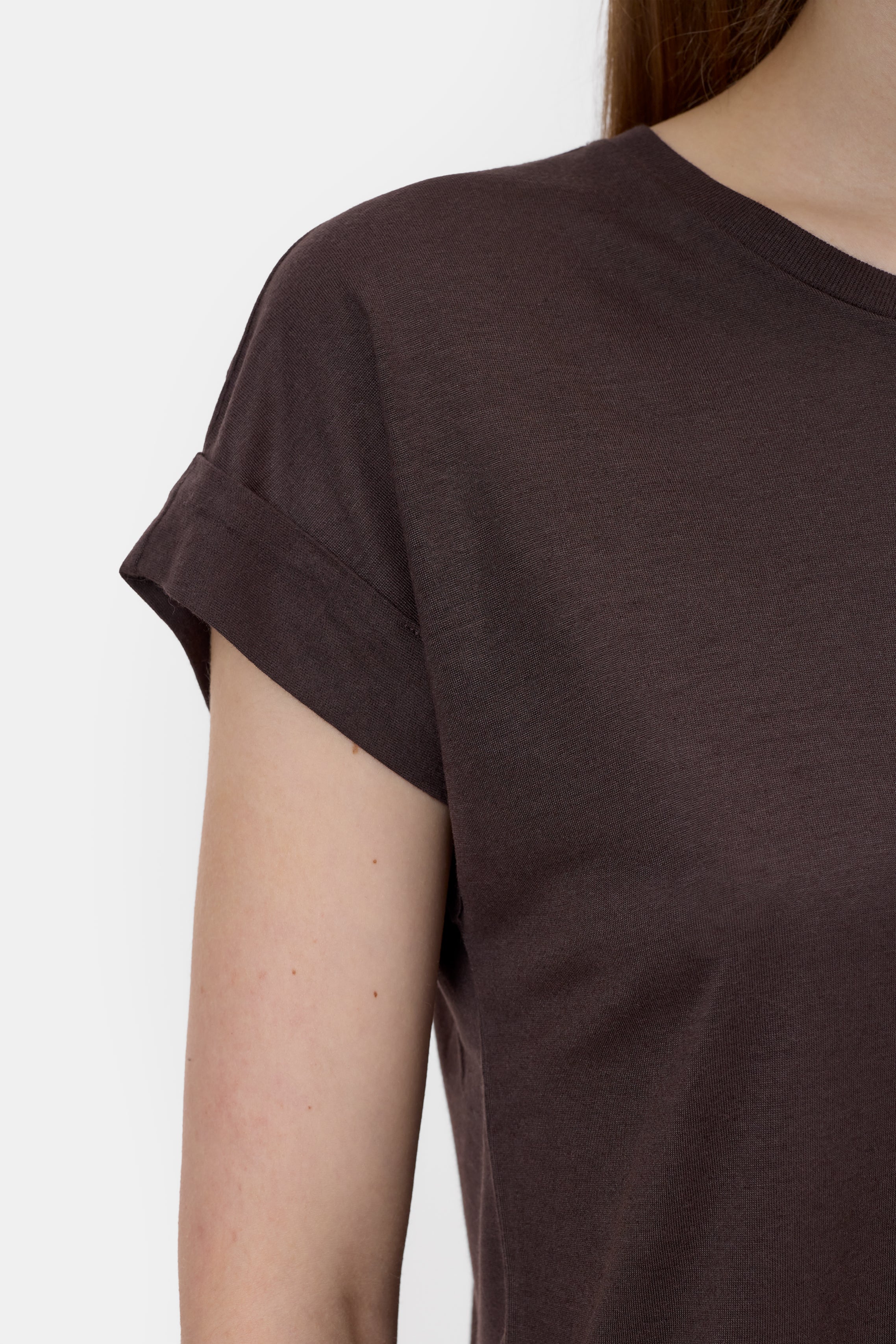 Turn Up T-Shirt - Mahagony Brown