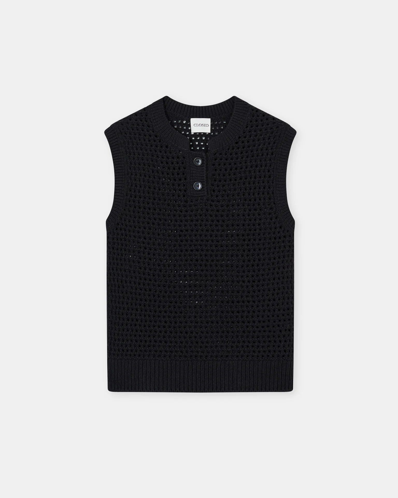 Crew Neck Vest - Black
