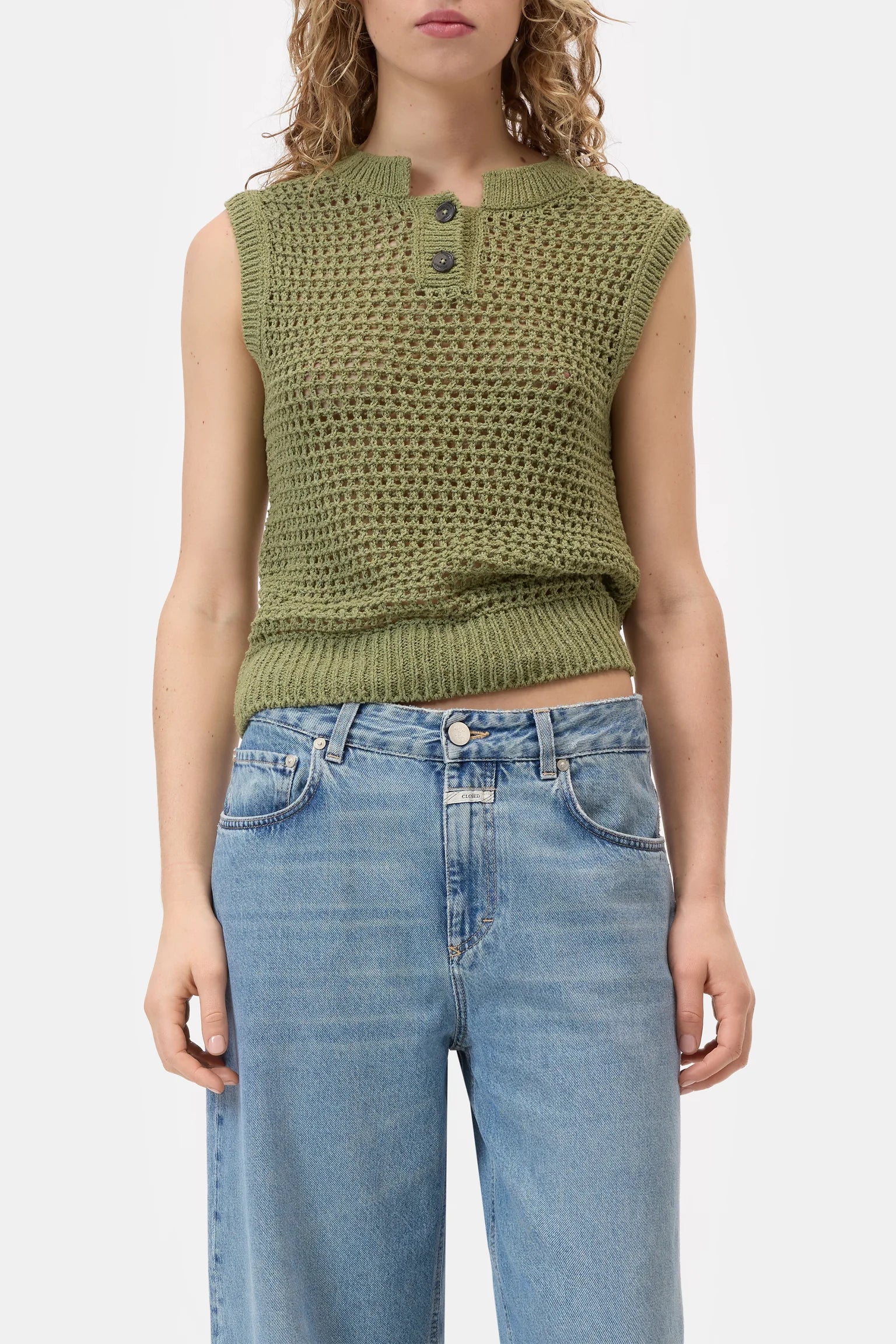 Crew Neck Vest - Hunter Green