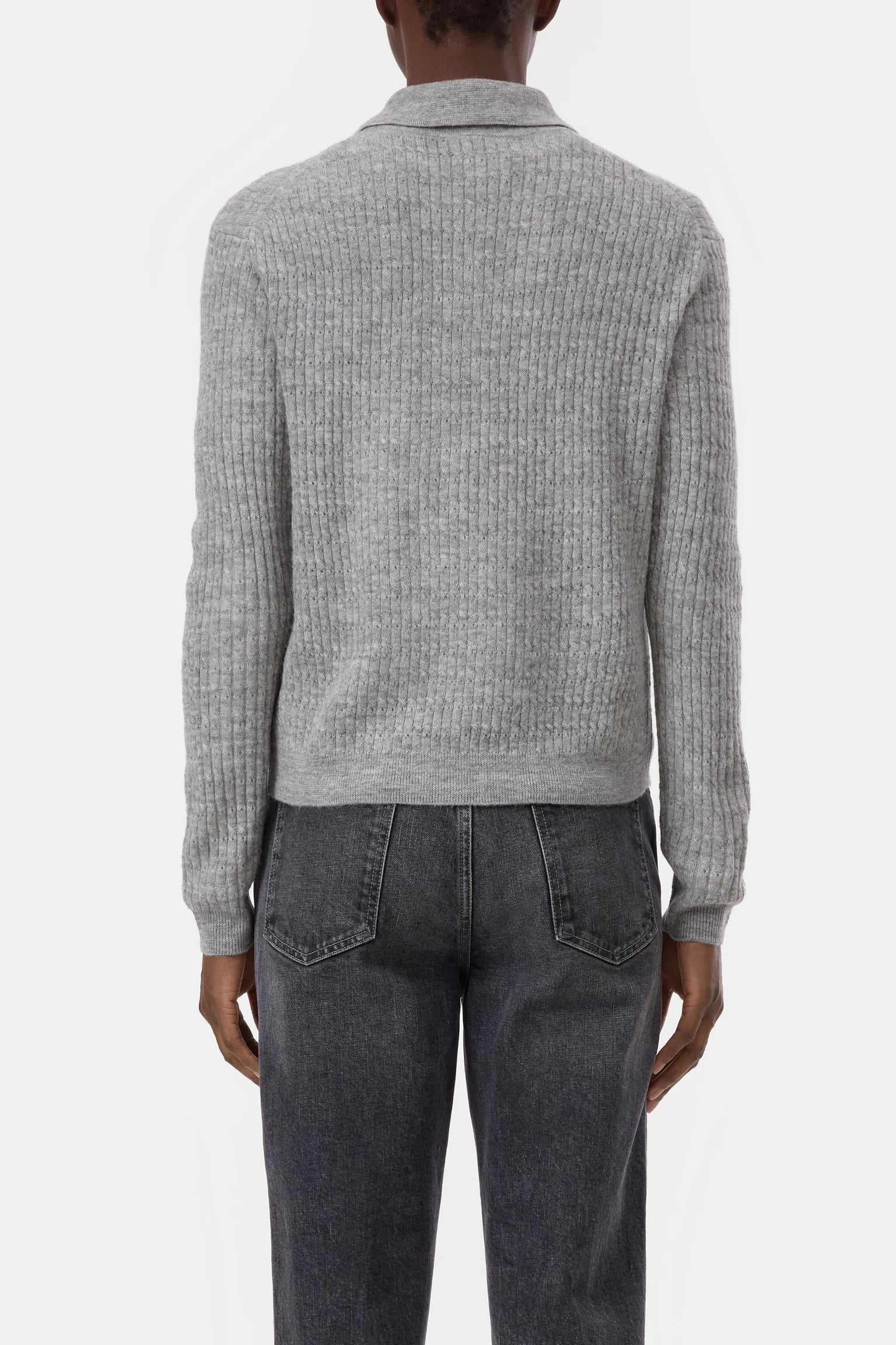 Polo Longsleeve - Light Grey Melange