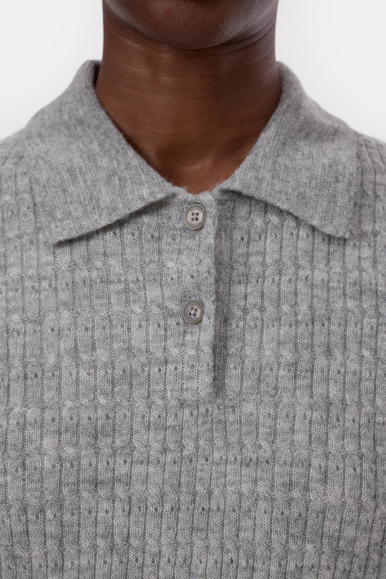 Polo Longsleeve - Light Grey Melange