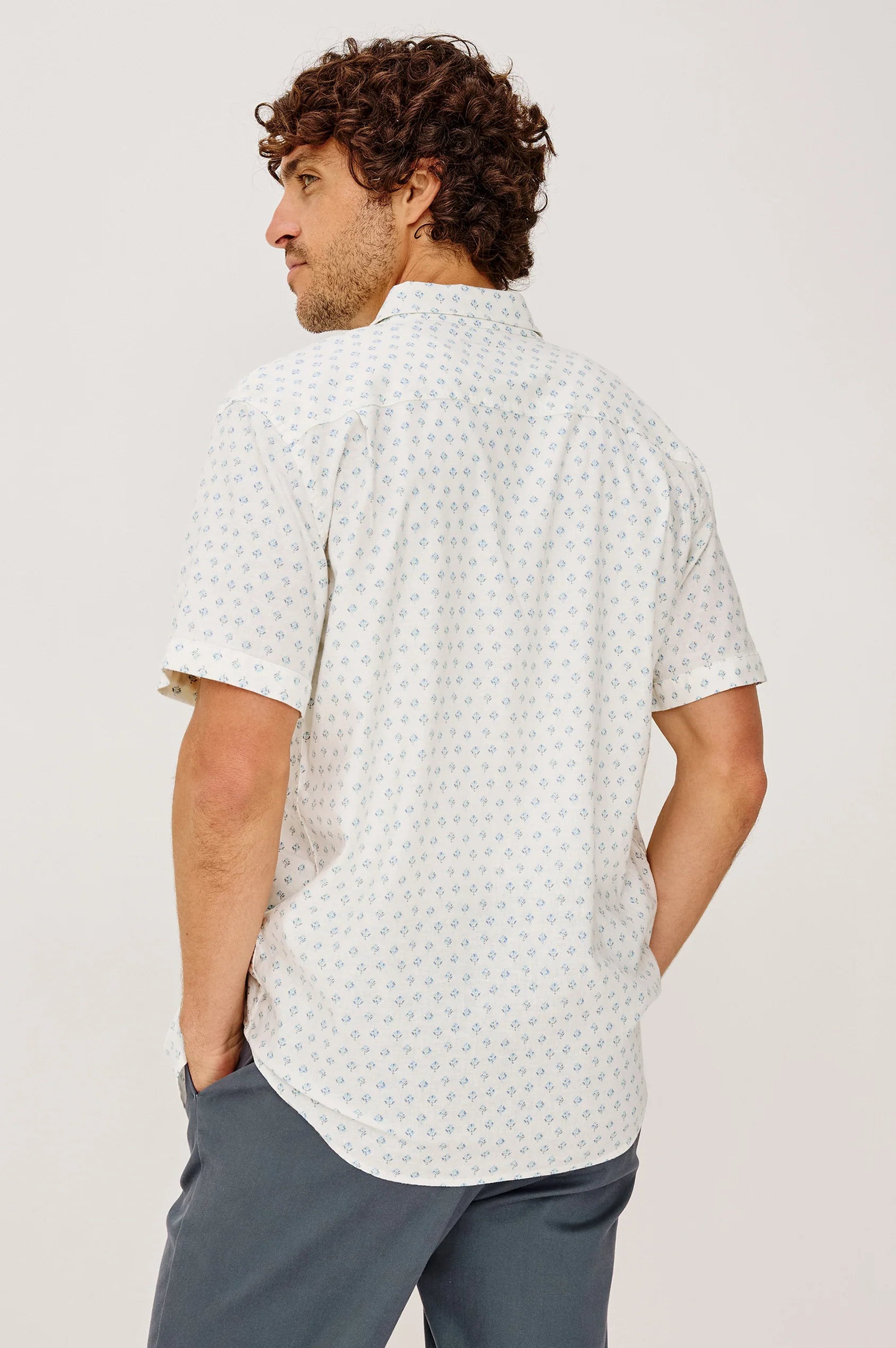 Carson Shirt - White Blue Block