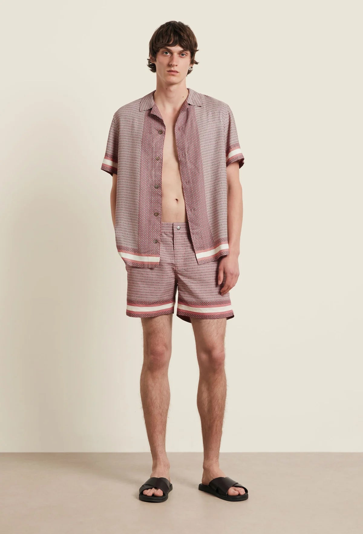 Berkeley Border Printed Swimshort - Rose