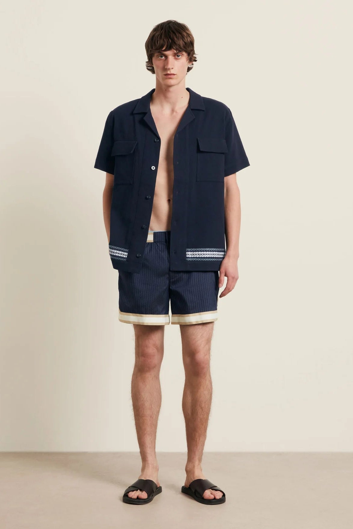 Pinstripe Baller Swimshort - Navy