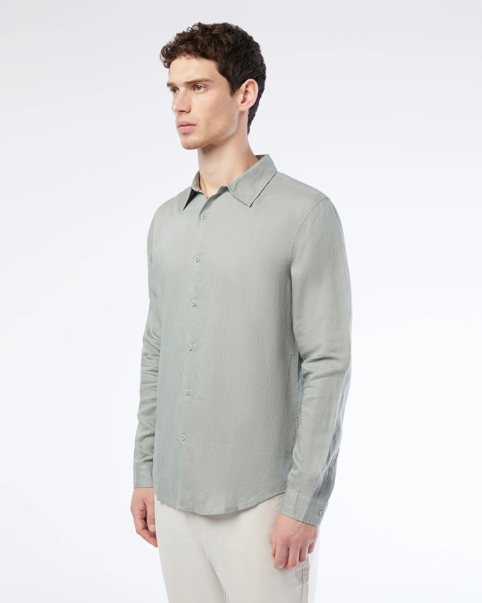 Air Linen Long Sleeve Shirt - Sage