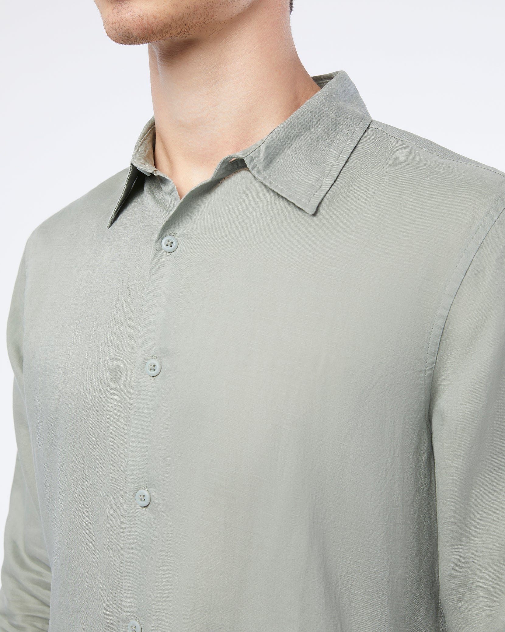 Air Linen Long Sleeve Shirt - Sage