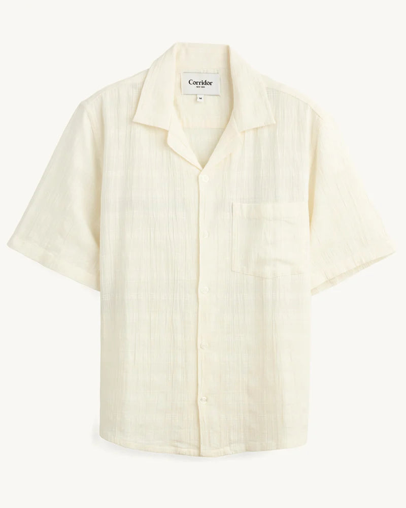 Washed Dobby SS - White
