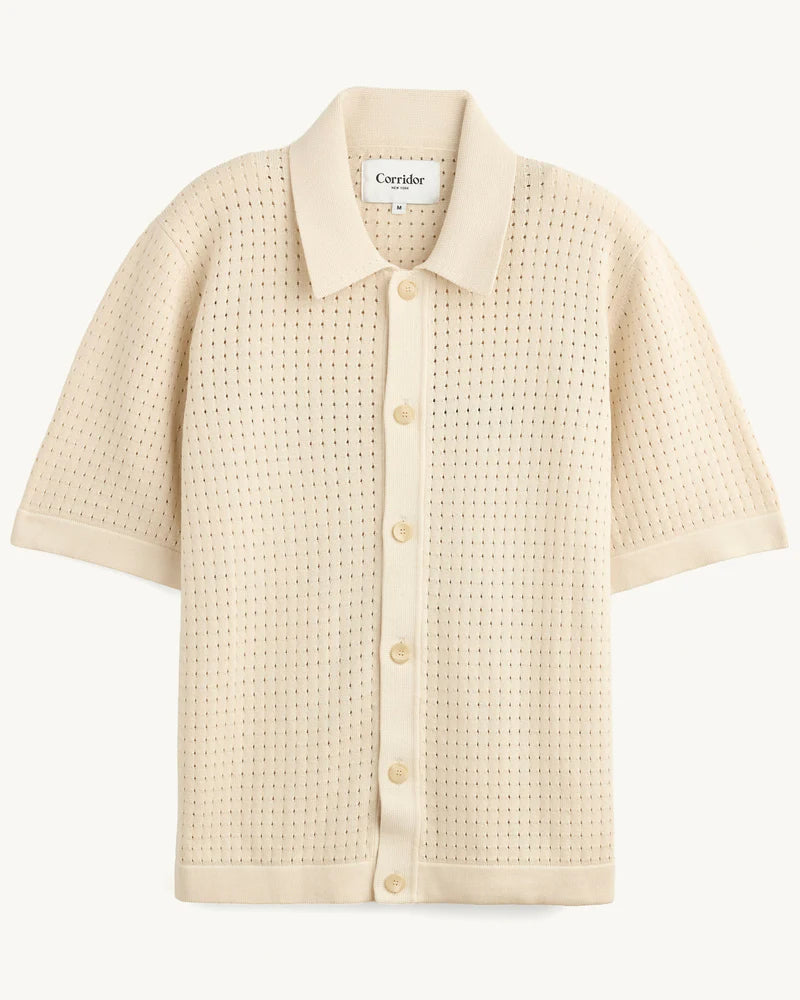Pointelle Knit Shirt - Natural