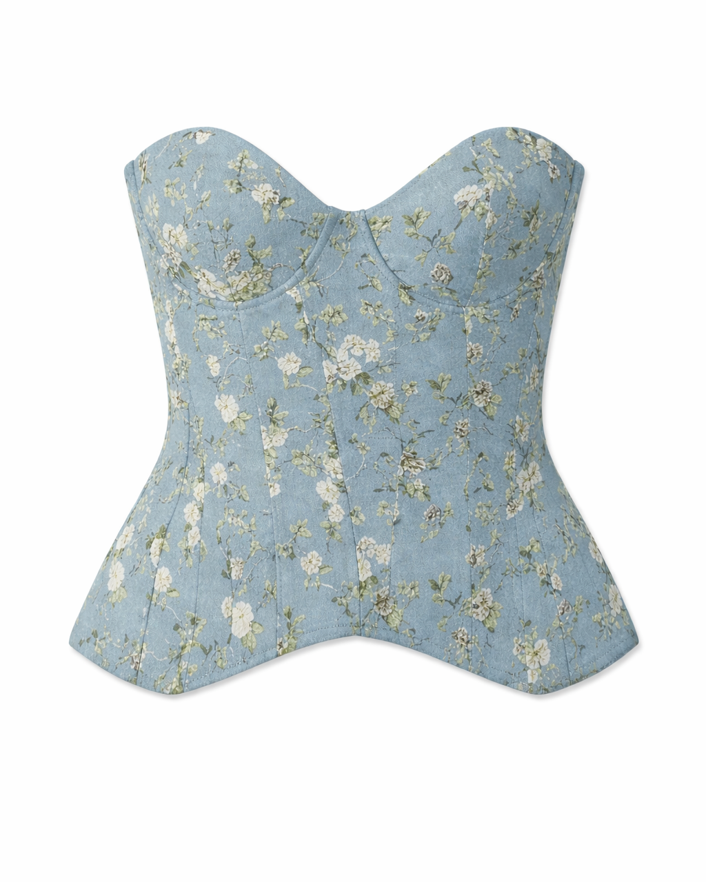 The Carolena Top - Slate Blue Cheverny Brocade